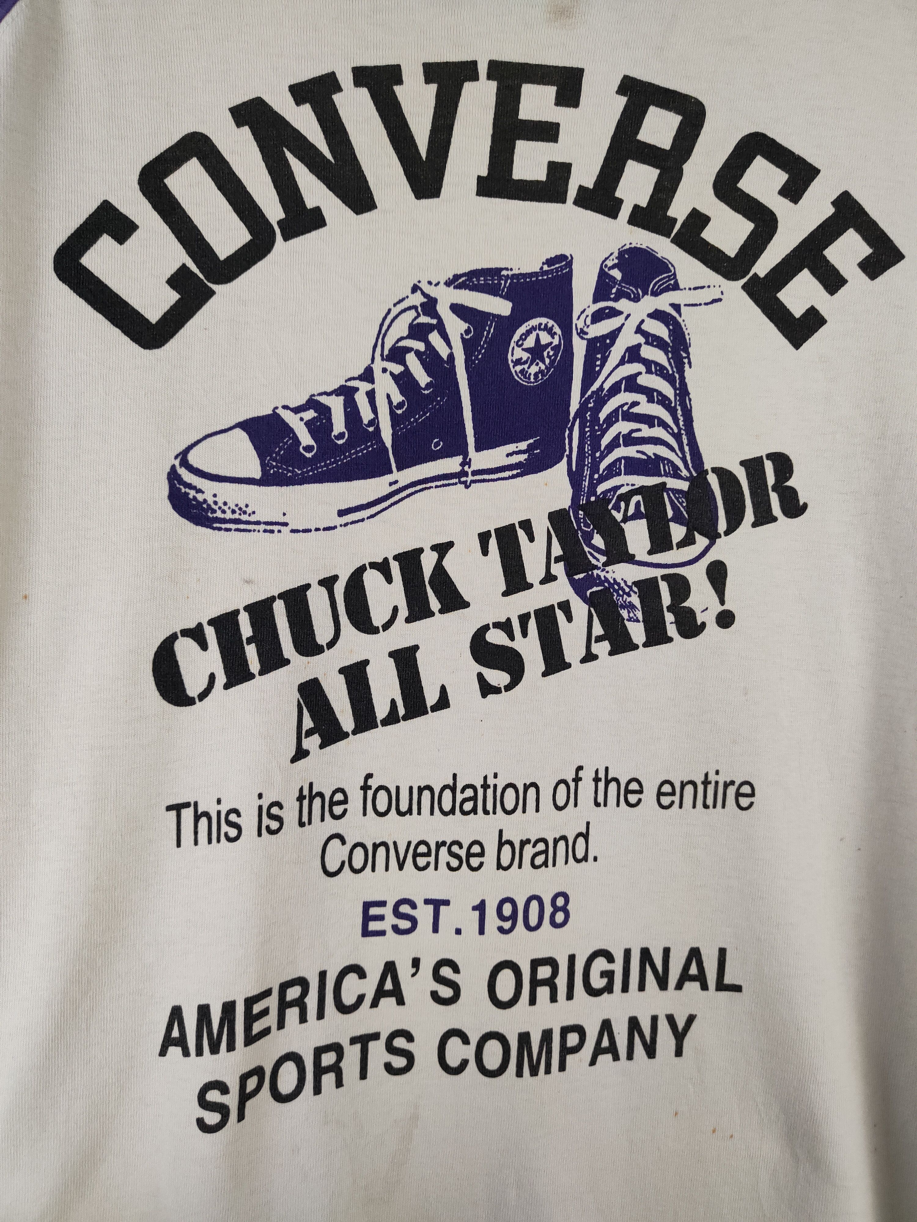 Converse DL Converse Purple White Long Sleeve T-shirts #1396 Size US L / EU 52-54 / 3 - 3 Thumbnail
