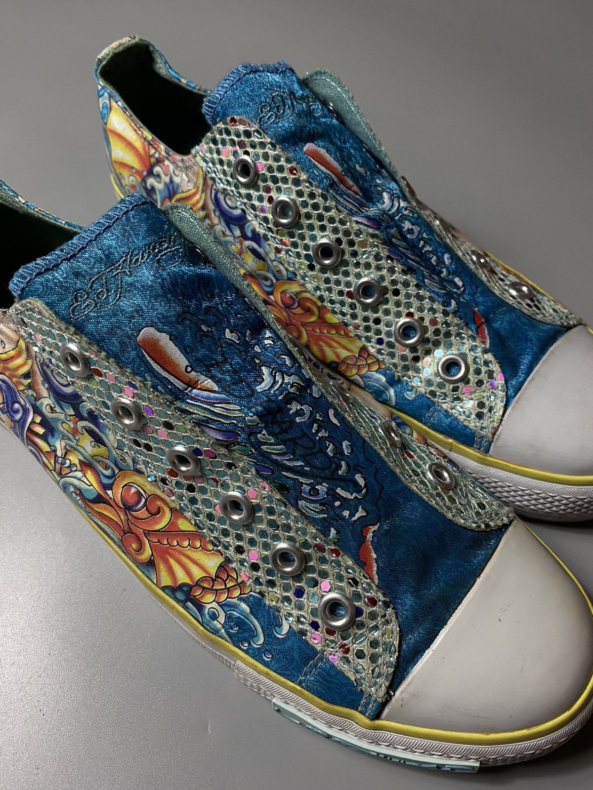 Ed Hardy × Vintage Ed Hardy rare bright sneakers with mermaid Size US 7 / EU 40 - 2 Thumbnail