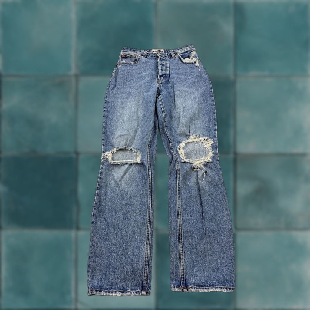 Abercrombie & Fitch VINTAGE Abercrombie & Fitch The Dad Jeans Womens 27 Blue High Rise Curve Love Ripped Jeans Size 27" / US 4 / IT 40 - 1 Thumbnail
