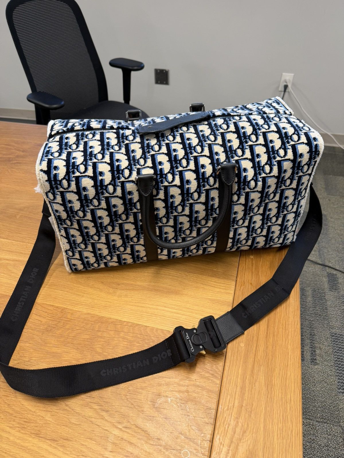 Christian Dior Monsieur Christian Dior Duffle Bag Large Blue Logo Rare Size ONE SIZE - 15 Thumbnail