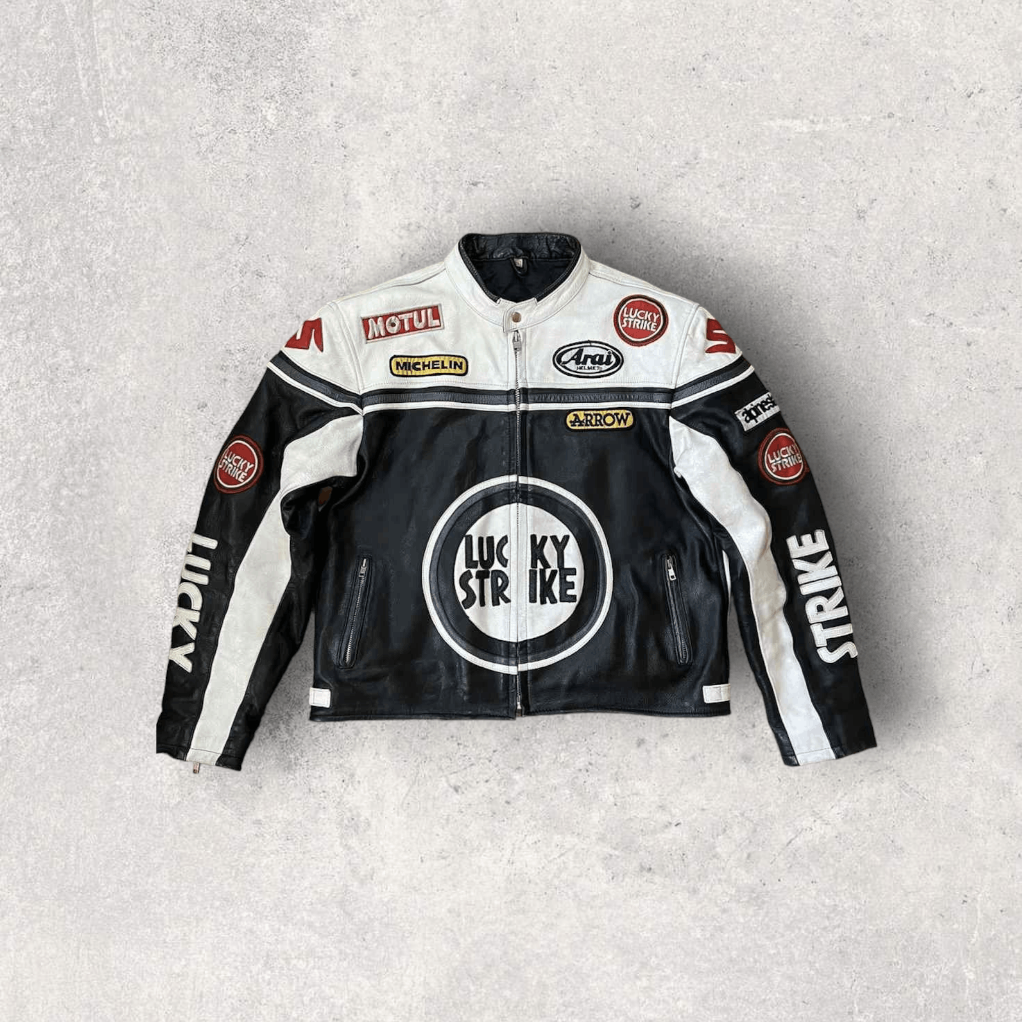 Leather Jacket × Racing × Vintage Vintage Lucky Strike Racing Leather ...