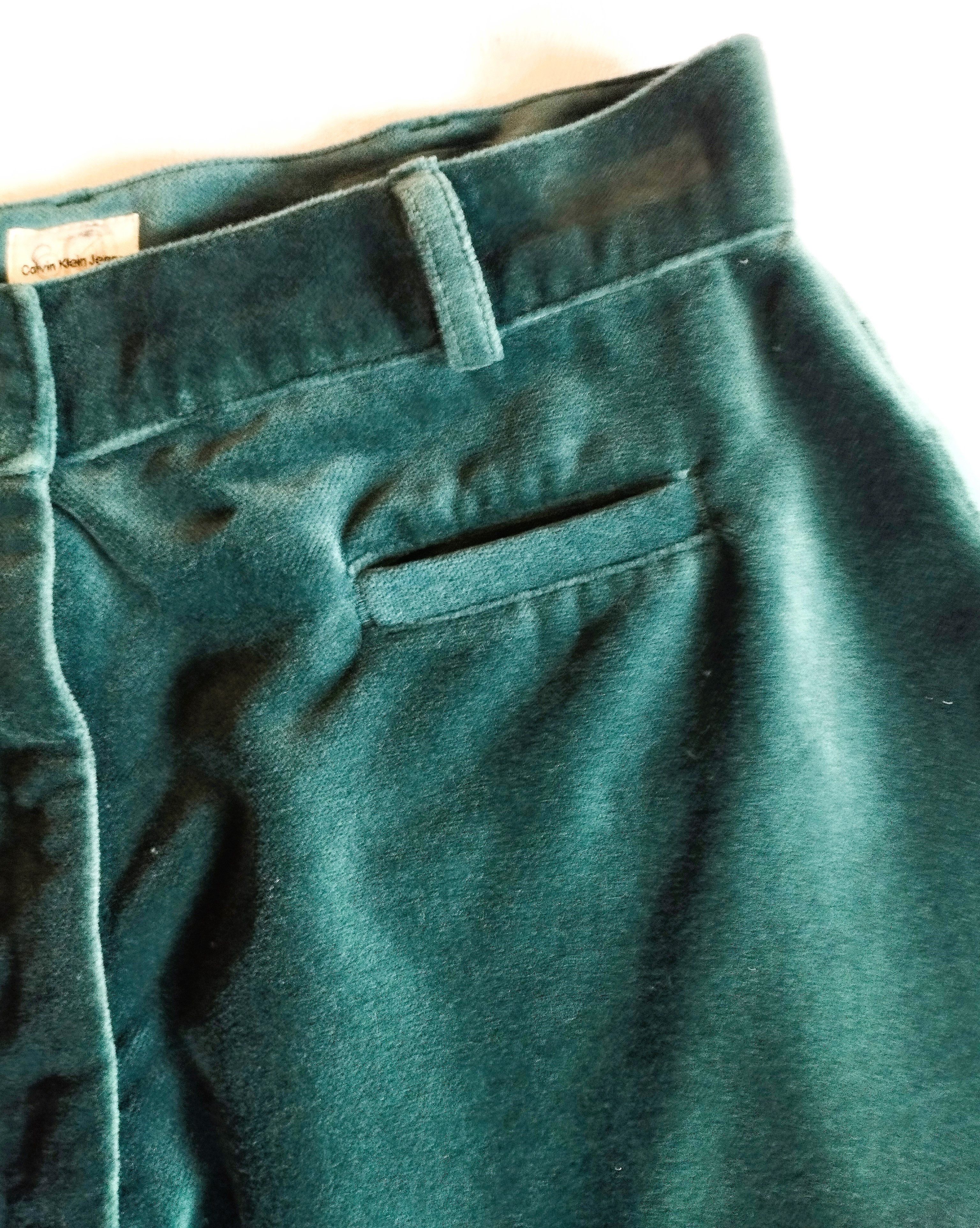 Calvin Klein Calvin Klein Jupe Panne de Velours Emeraude T XS Size 25" / US 0 / IT 36 - 8 Thumbnail