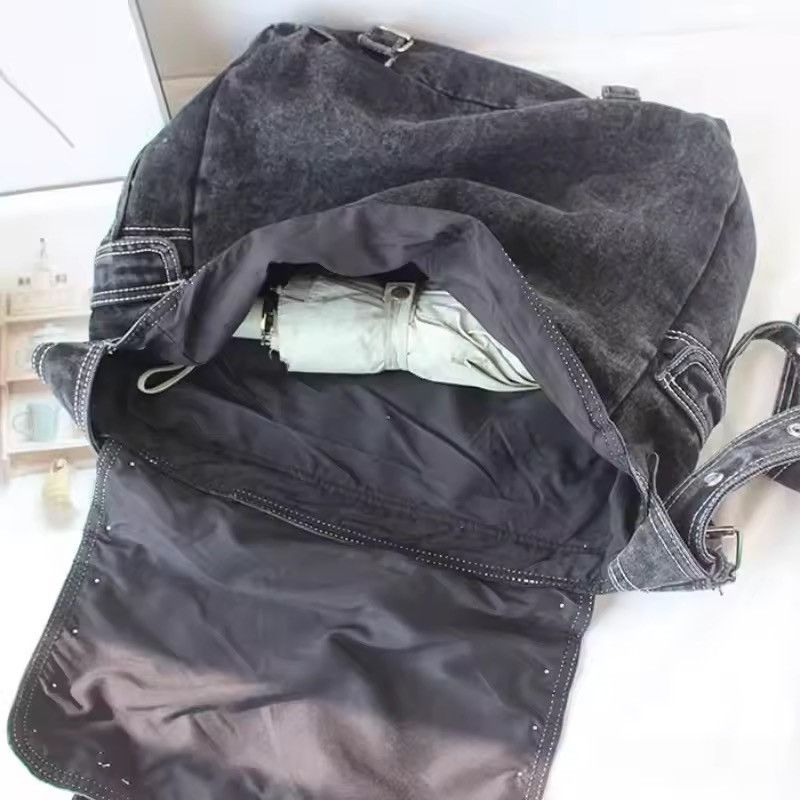 Other Washed Black Y2k Streetwear Grunge Capacity Crossbody Bag Size ONE SIZE - 7 Thumbnail