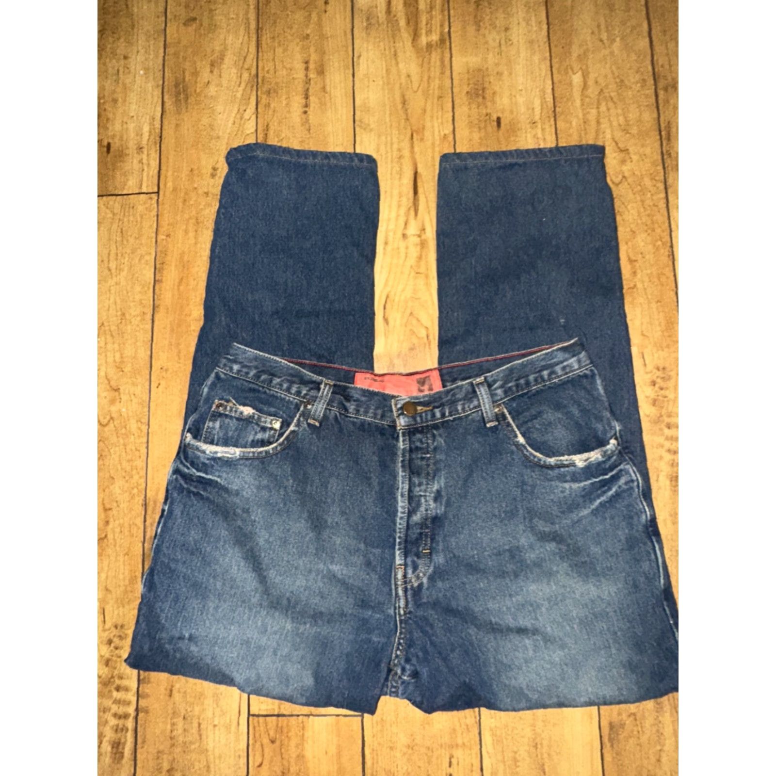 Mossimo VINTAGE Mossimo Jeans Button Fly Denim Blue 34x30 Men Straight 90s Retro Streetwear USA Baggy Classic Size US 34 / EU 50 - 4 Thumbnail