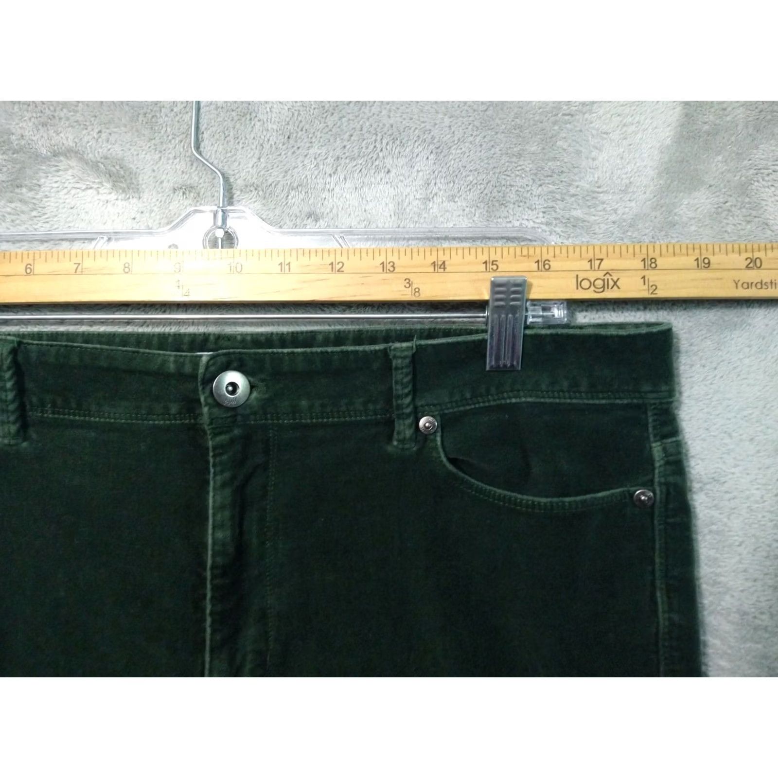 J. Jill J. Jill Pants Womens 16 Green Velvet Skinny High Rise 5 Pocket Stretch Cotton Tapered Shirt? Size 38" / US 16 / IT 52 - 3 Thumbnail