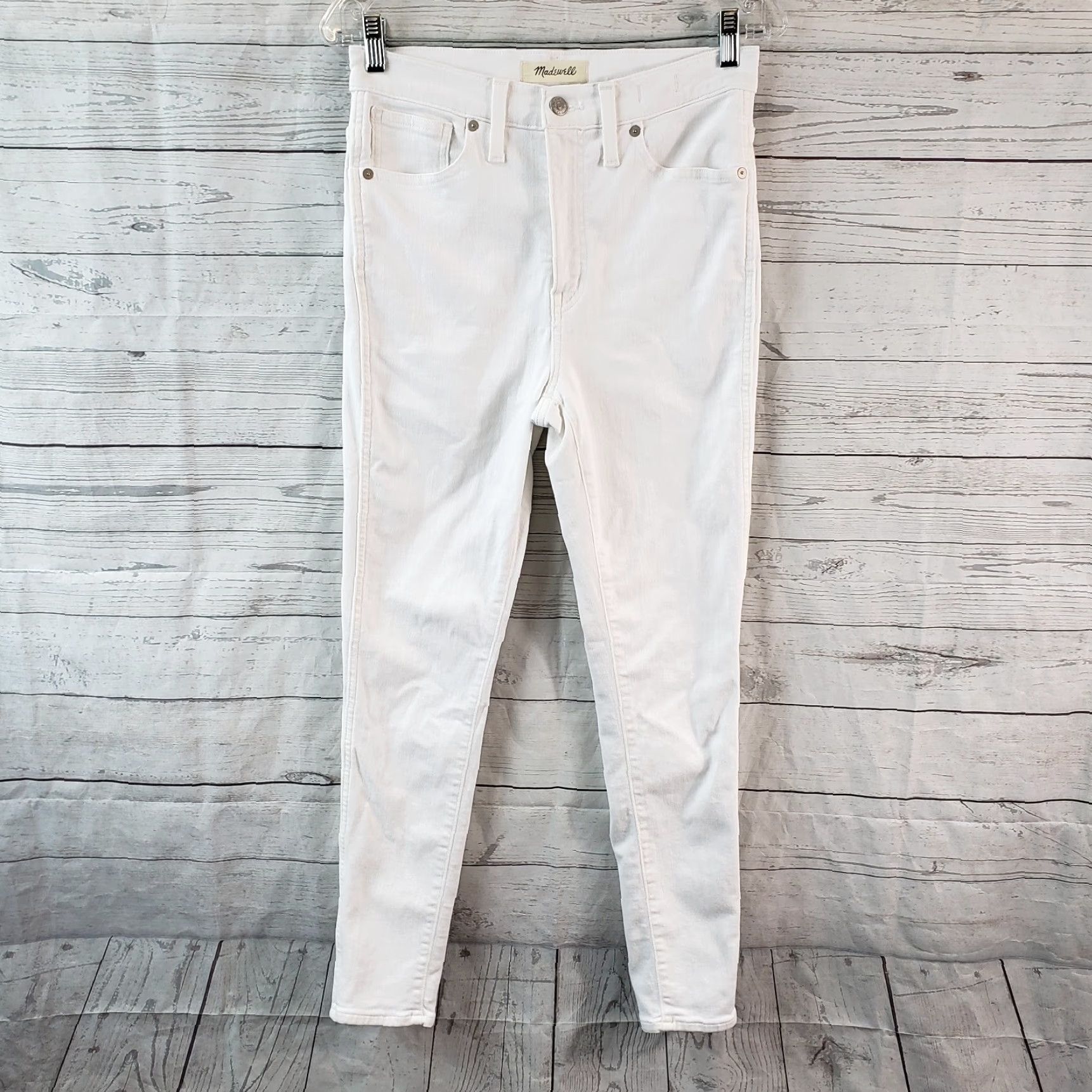 Madewell Madewell Jeans Womens 10" High Rise Skinny 28 White Size 28" / US 6 / IT 42 - 2 Thumbnail