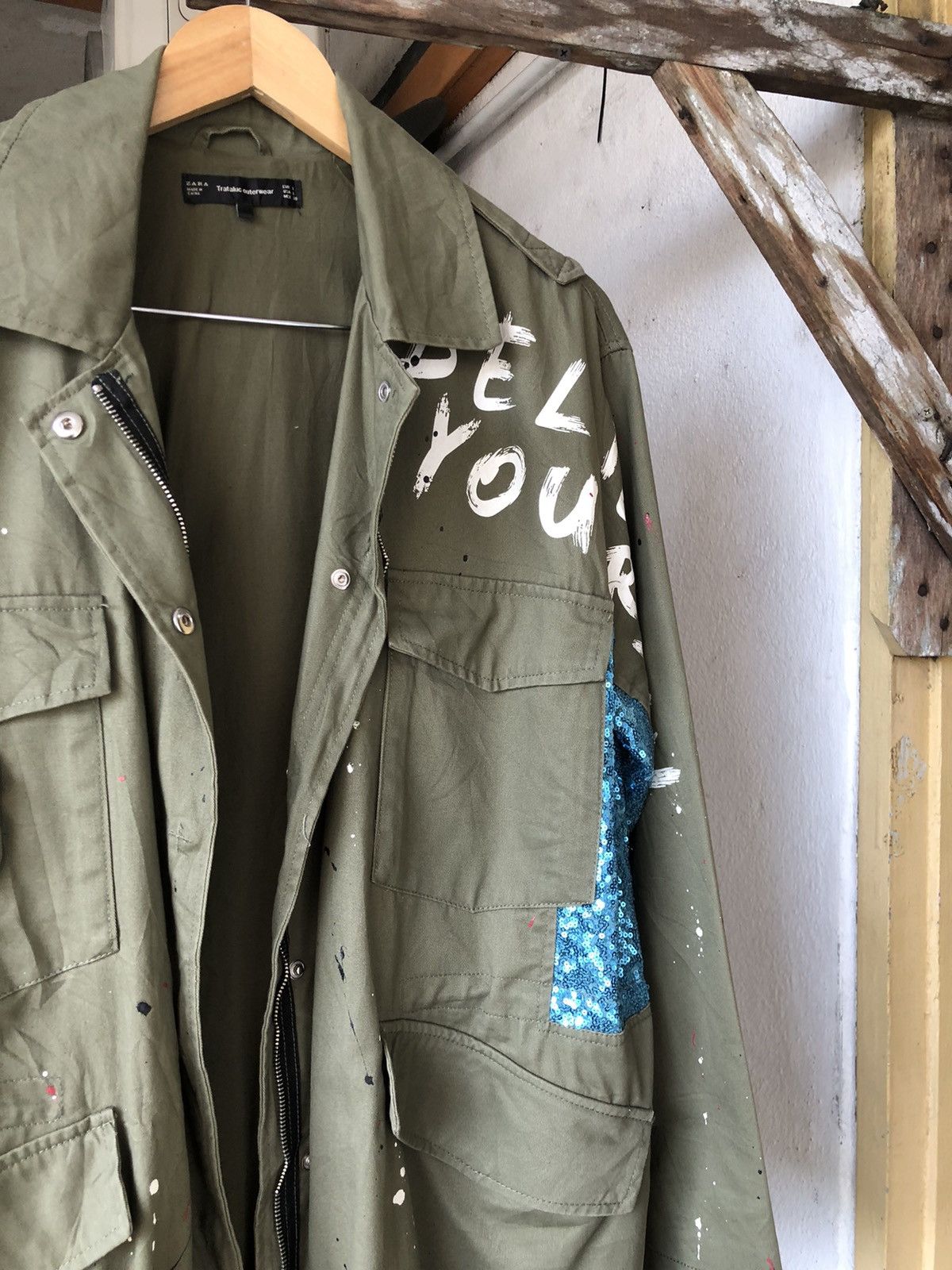 Zara Zara Splash Paint Art Oversized Parka Jacket If Six Was Nine Size L / US 10 / IT 46 - 4 Thumbnail