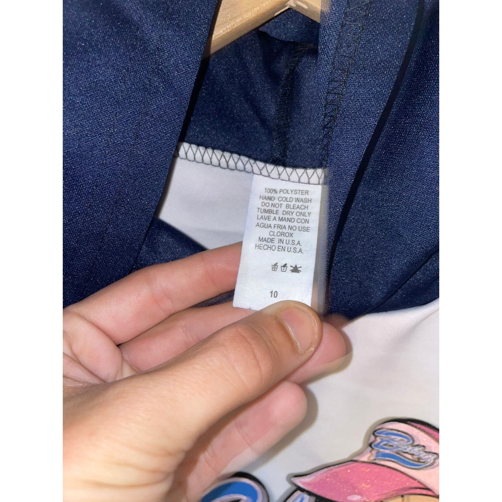 Vintage Y2K Baby Girl Top White Blue Hooded Shirt Tee 2000s 10 Size L / US 10 / IT 46 - 7 Thumbnail
