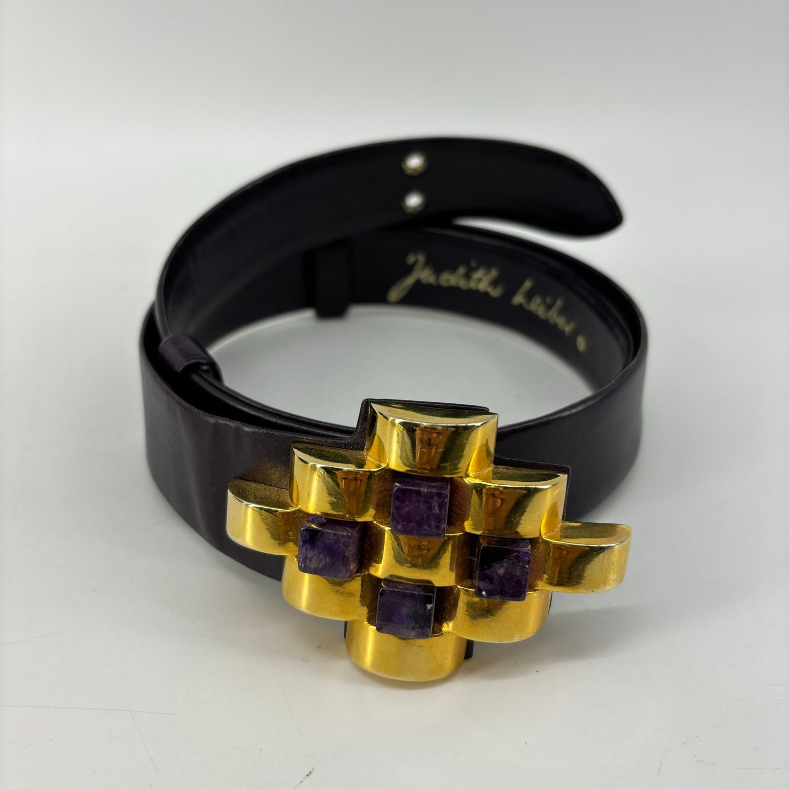 Judith Leiber Judith Leiber Amethyst Gem Deep Purple Belt Expandable OS Size ONE SIZE - 2 Thumbnail