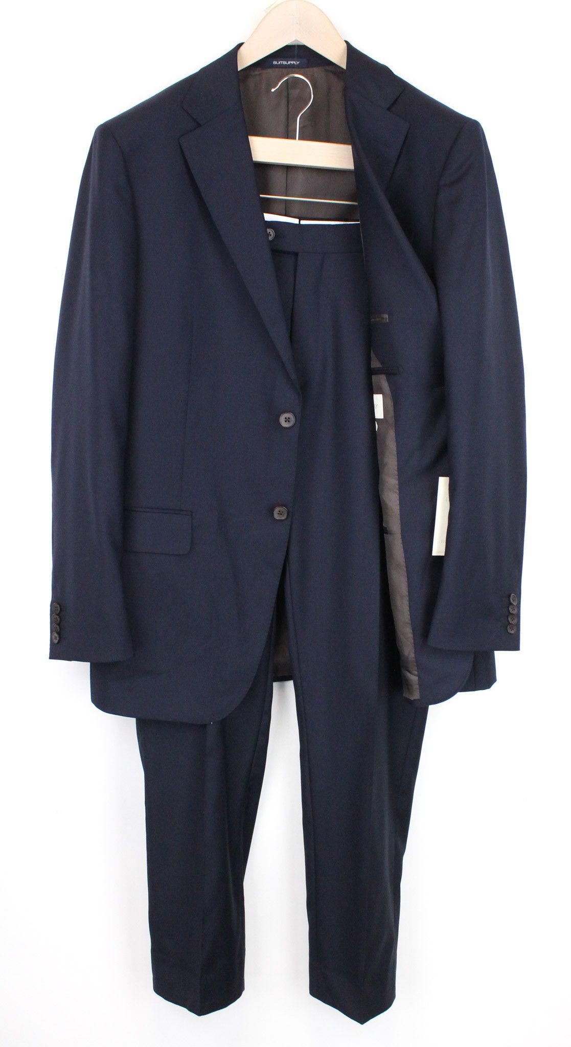 image of Suitsupply Napoli Uk44L Slim Wool Navy Blue Suit 68537, Men's