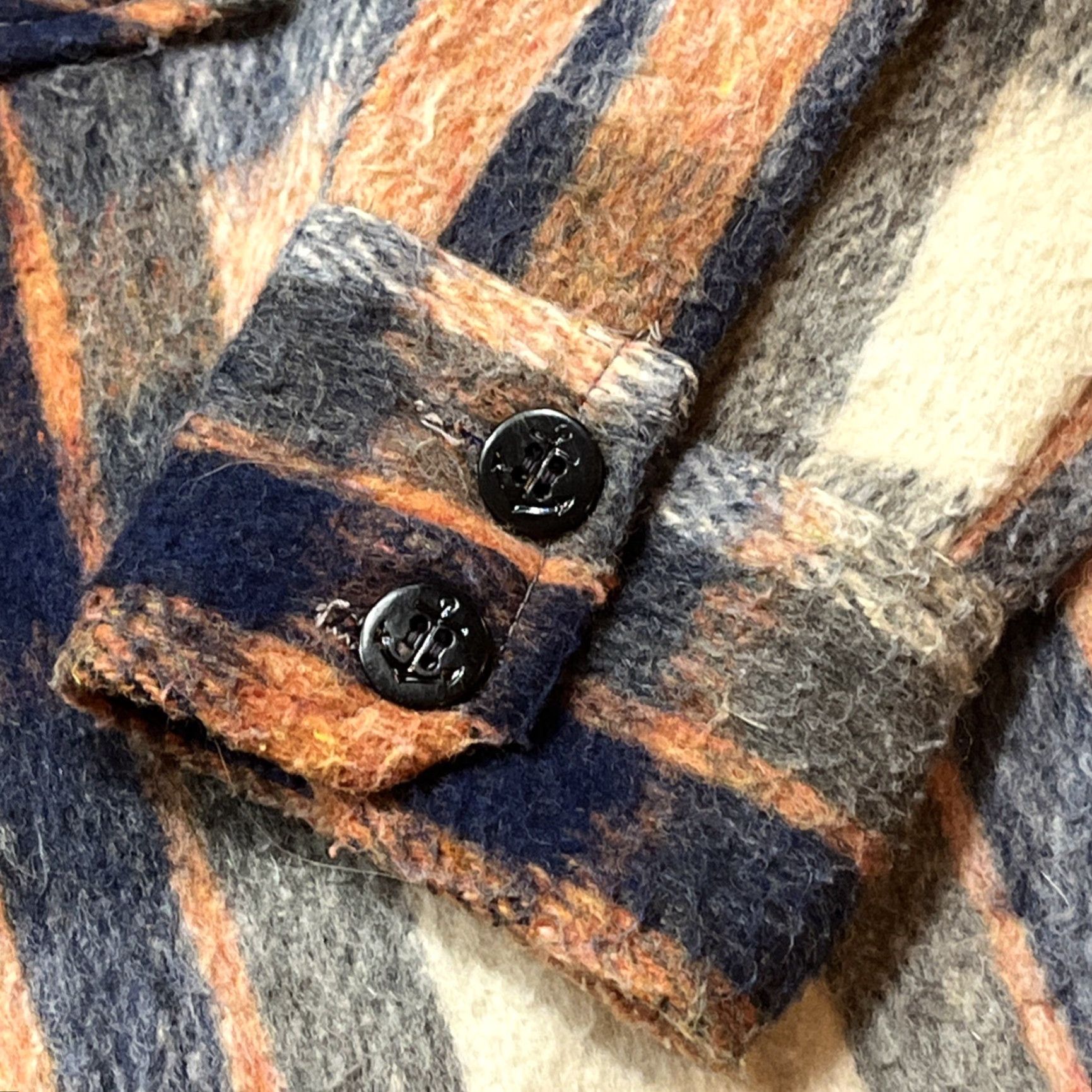 Vintage VINTAGE Montgomery Ward CPO Shirt Jacket Blue Plaid Wool Linen Flannel Size US S / EU 44-46 / 1 - 3 Thumbnail