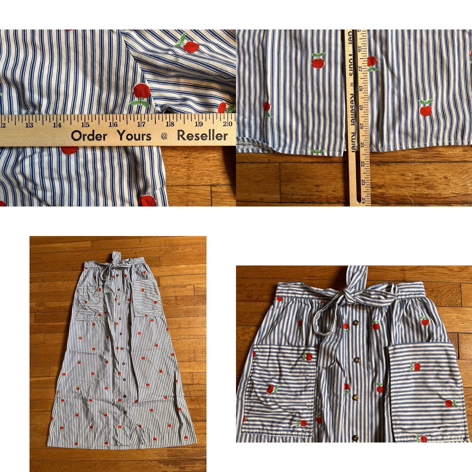 Apple VINTAGE Jamison Boutique Apple Co-Ord Set 2 Piece Shirt Skirt Pinstripe Blue Shirt Skirt Women’s Medium Miscellaneous Size M / US 6-8 / IT 42-44 - 8 Thumbnail