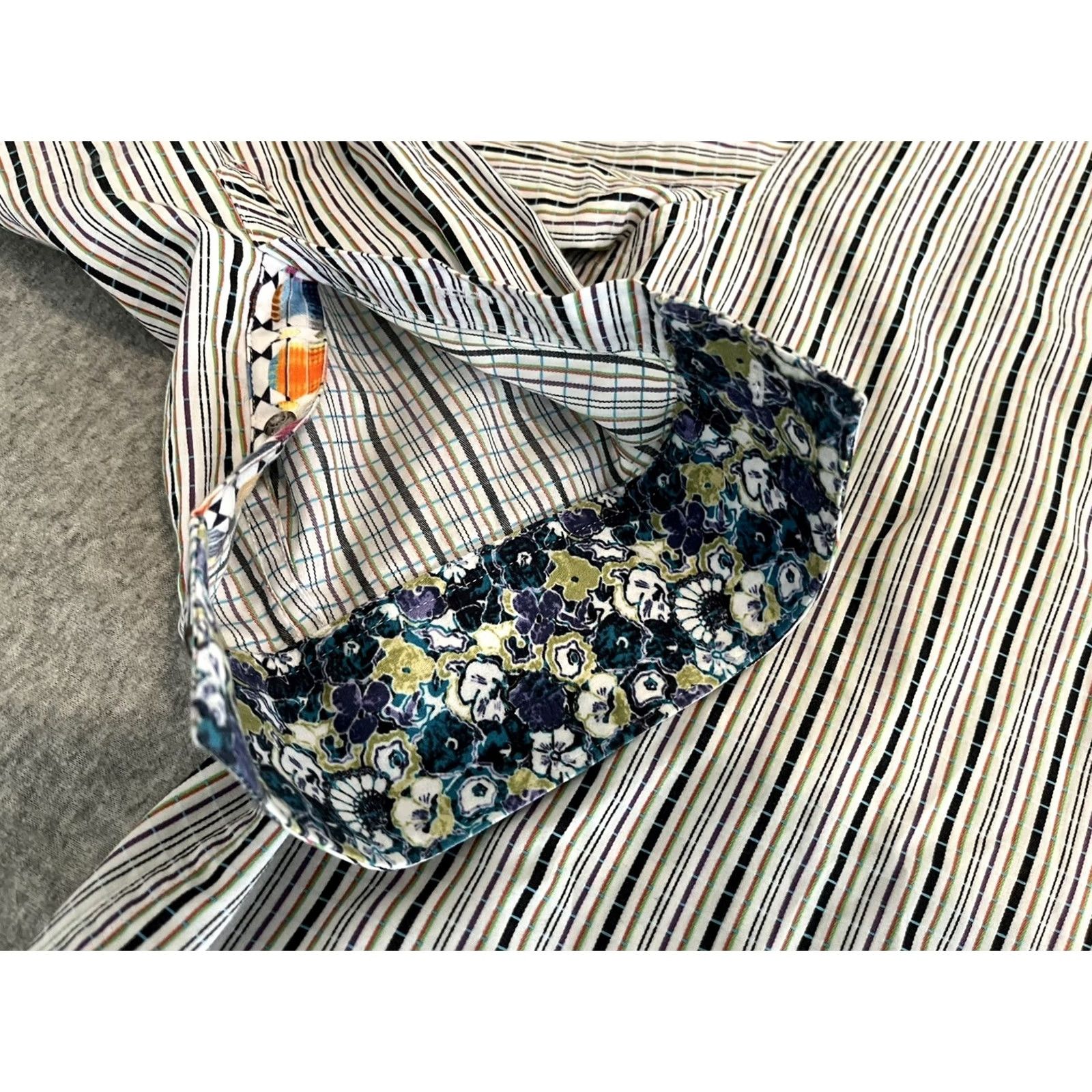 Robert Graham Robert Graham Long Sleeve Button-Up Shirt Mens L Multicolor Striped Cotton Shirt Size US L / EU 52-54 / 3 - 6 Thumbnail