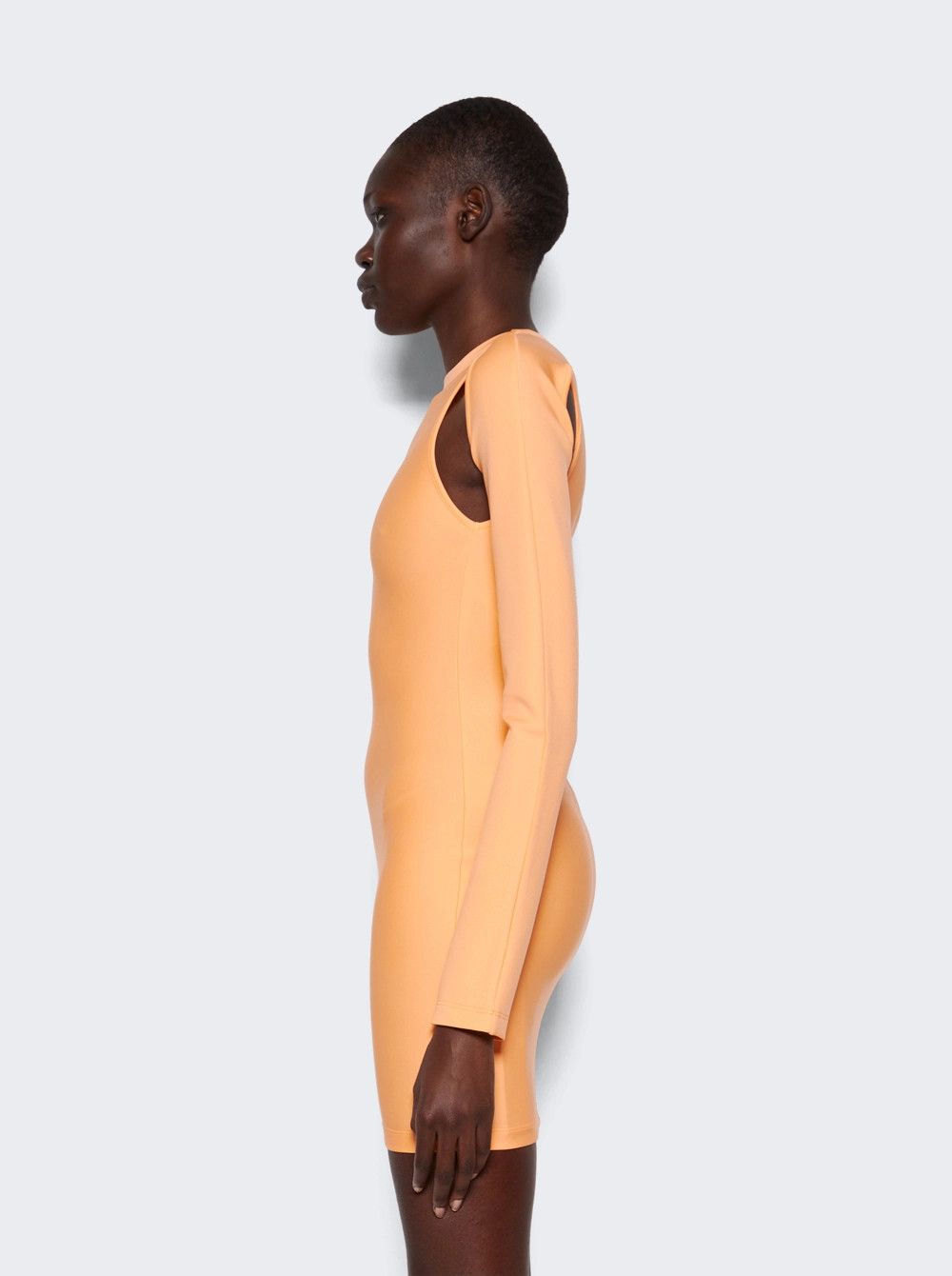 Off-White o1mle0425 Sleek Cut Out Mini Dress in Peach Orange Size XS / US 0-2 / IT 36-38 - 4 Thumbnail
