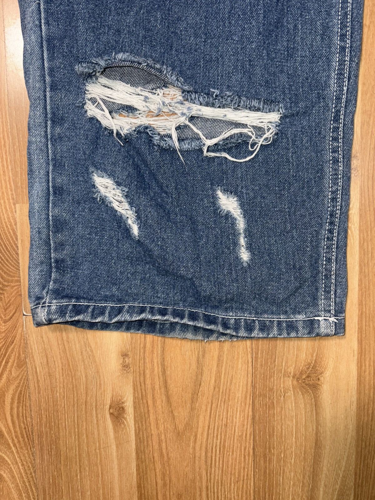 Japanese Brand Pulse Seoul Heavily Distressed Wide-Leg Denim Size 32 Size US 32 / EU 48 - 5 Thumbnail