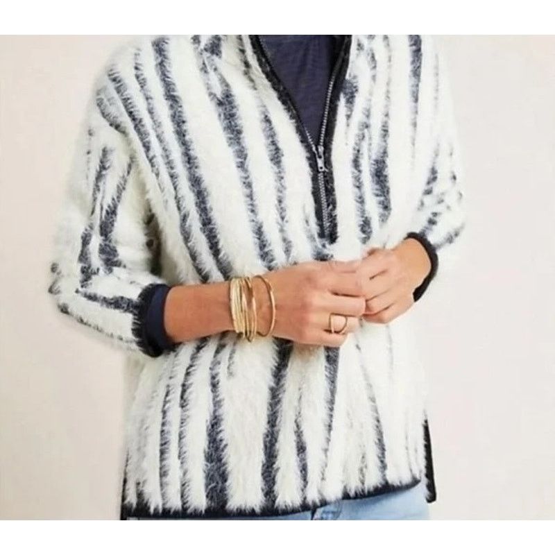 Anthropologie Anthropologie Fuzzy Zebra Print Sweater - Size Medium Size M / US 6-8 / IT 42-44 - 2 Thumbnail
