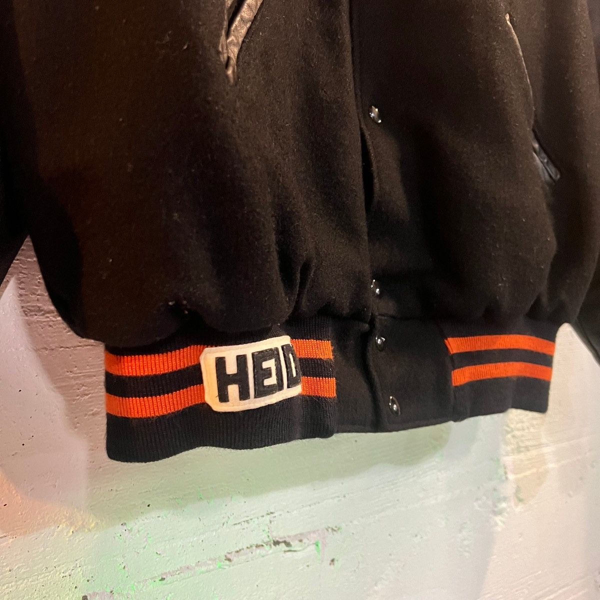 Holloway Vintage 90's Leather Varsity Letterman Jacket With Chenille Size US XL / EU 56 / 4 - 5 Thumbnail