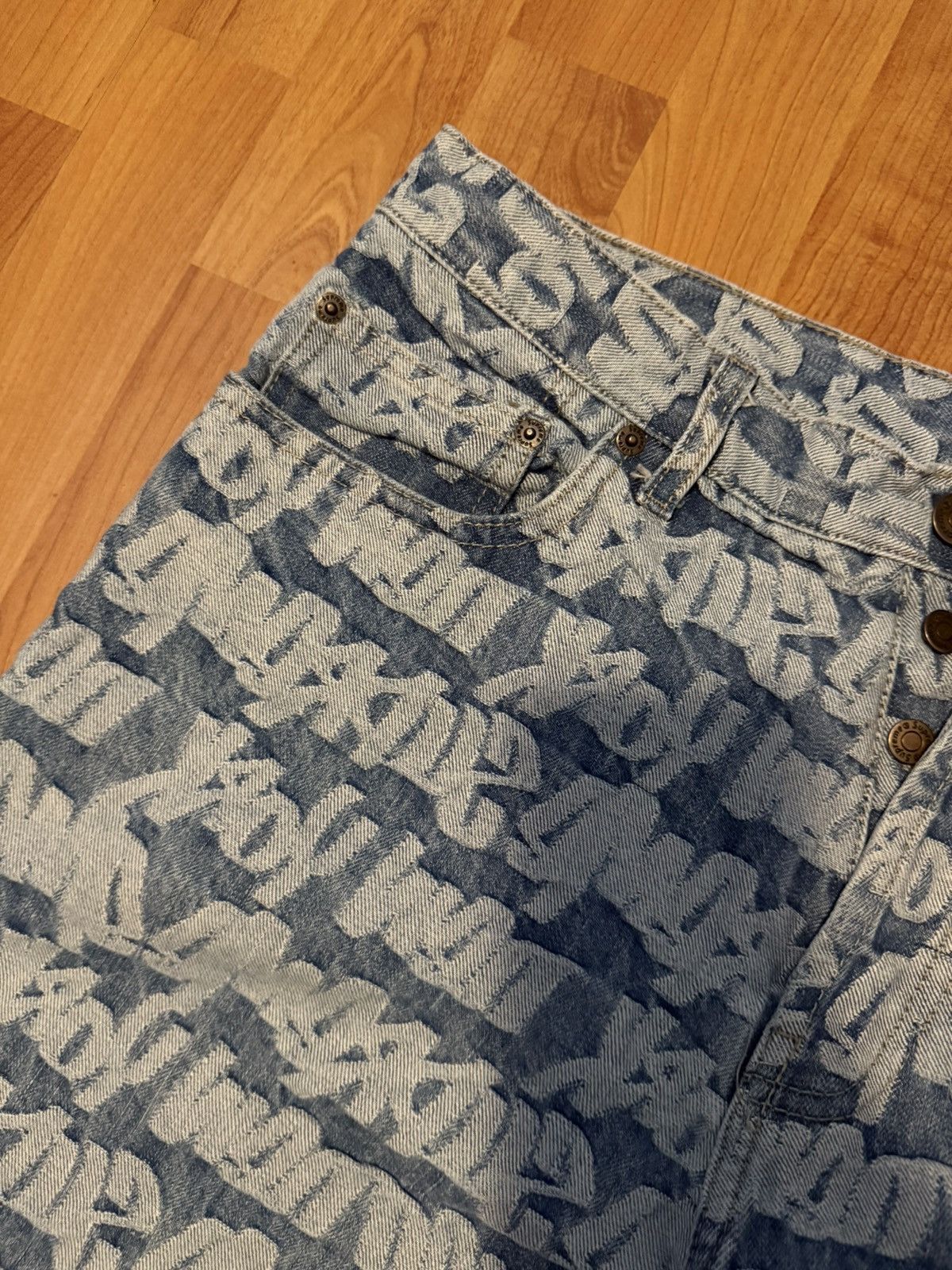 Supreme Supreme Fat Tip Jacquard Denim Jeans (Blue) Size US 34 / EU 50 - 5 Thumbnail
