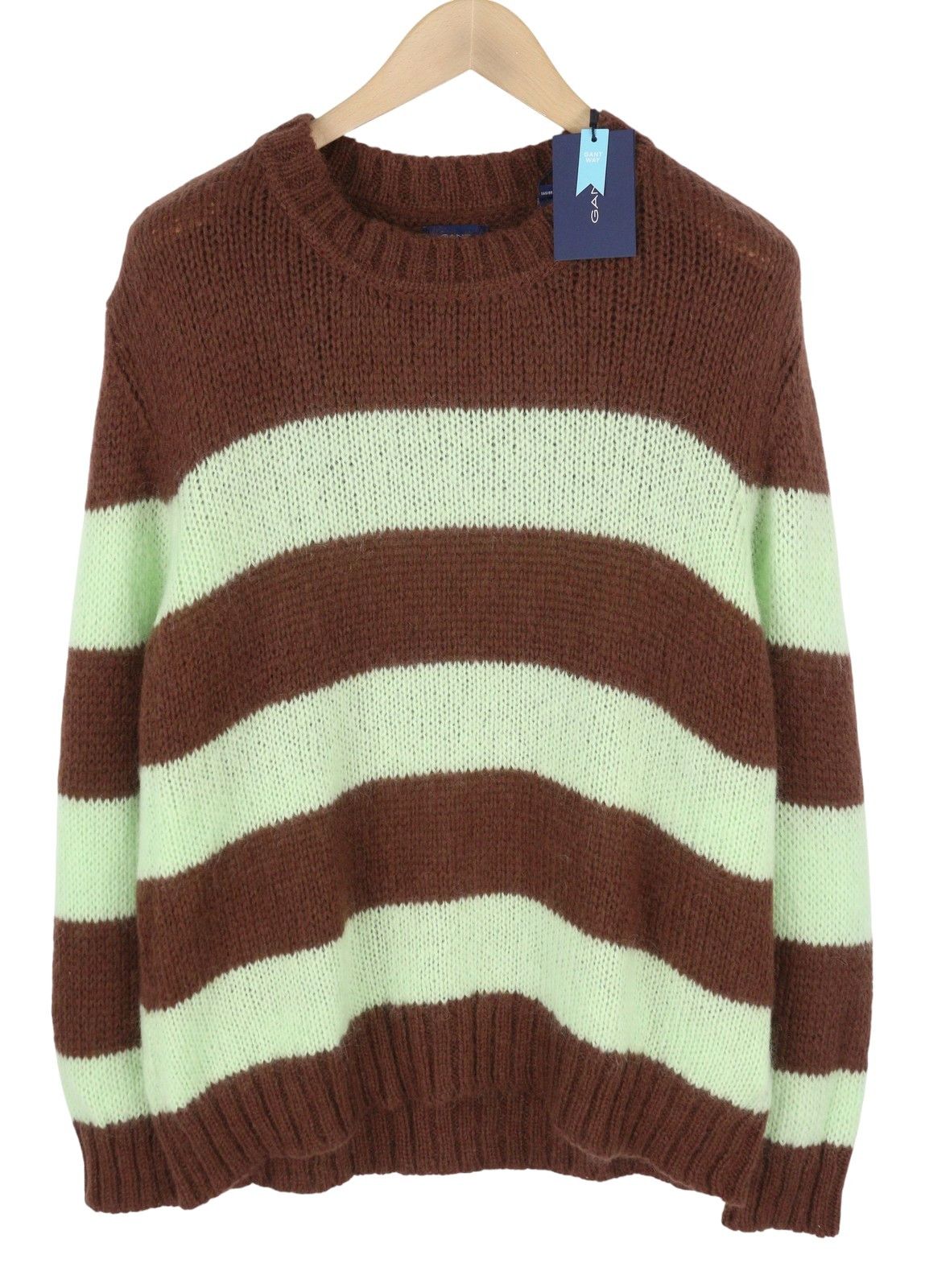 Gant MOHAIR STRIPED C-NECK XL Cocoa Bean Wool Blend 88072 Size XL / US 12-14 / IT 48-50 - 2 Thumbnail