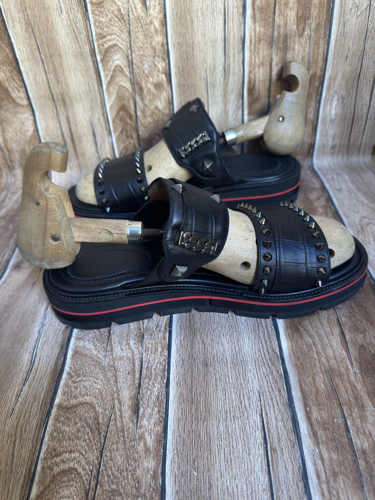 Christian Louboutin Rare Crog studded leather sandals Size US 7.5 / EU 40-41 - 7 Thumbnail