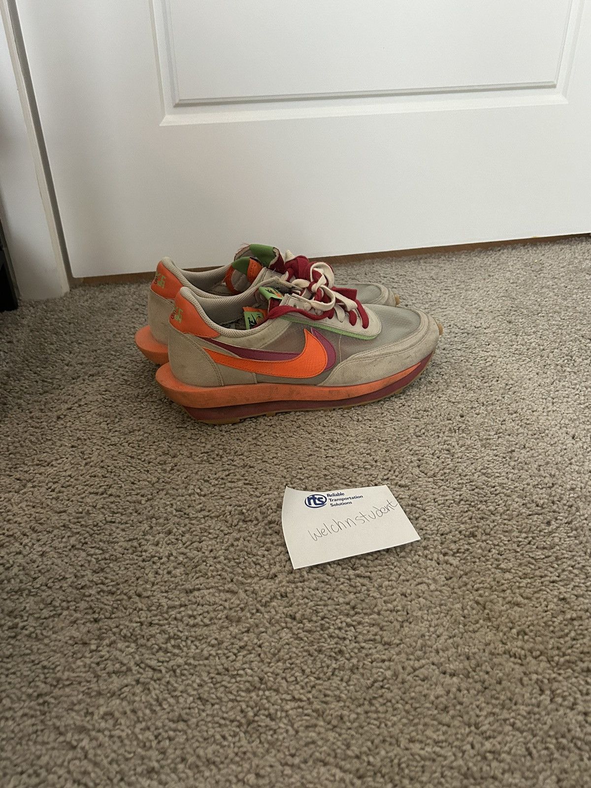 Nike × Sacai Nike LD Waffle sacai CLOT KISS of Death Net Orange Blaze Size US 11 / EU 44 - 3 Thumbnail