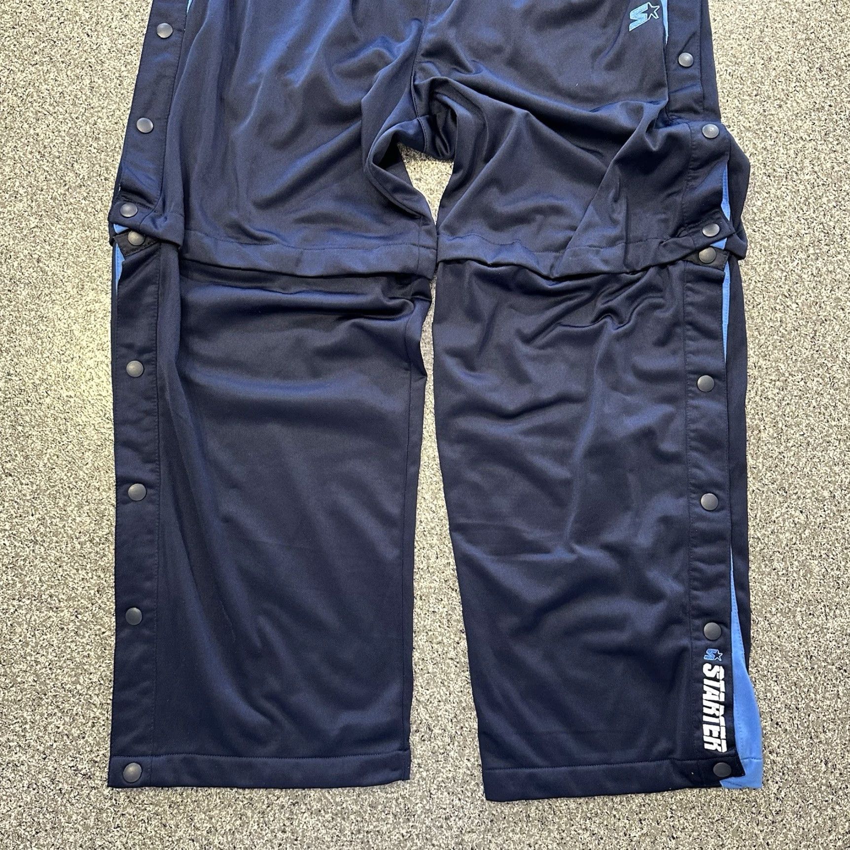 Starter Starter Track Pants Mens XL Navy Blue UNC 90s Y2K Vintage 2 in 1 Shorts Pants Size US 36 / EU 52 - 3 Thumbnail