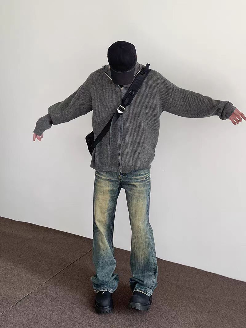 Japanese Brand × Jean Washed Vintage Yellow Clay Blue Micro Flare Jeans Size US 30 / EU 46 - 4 Thumbnail
