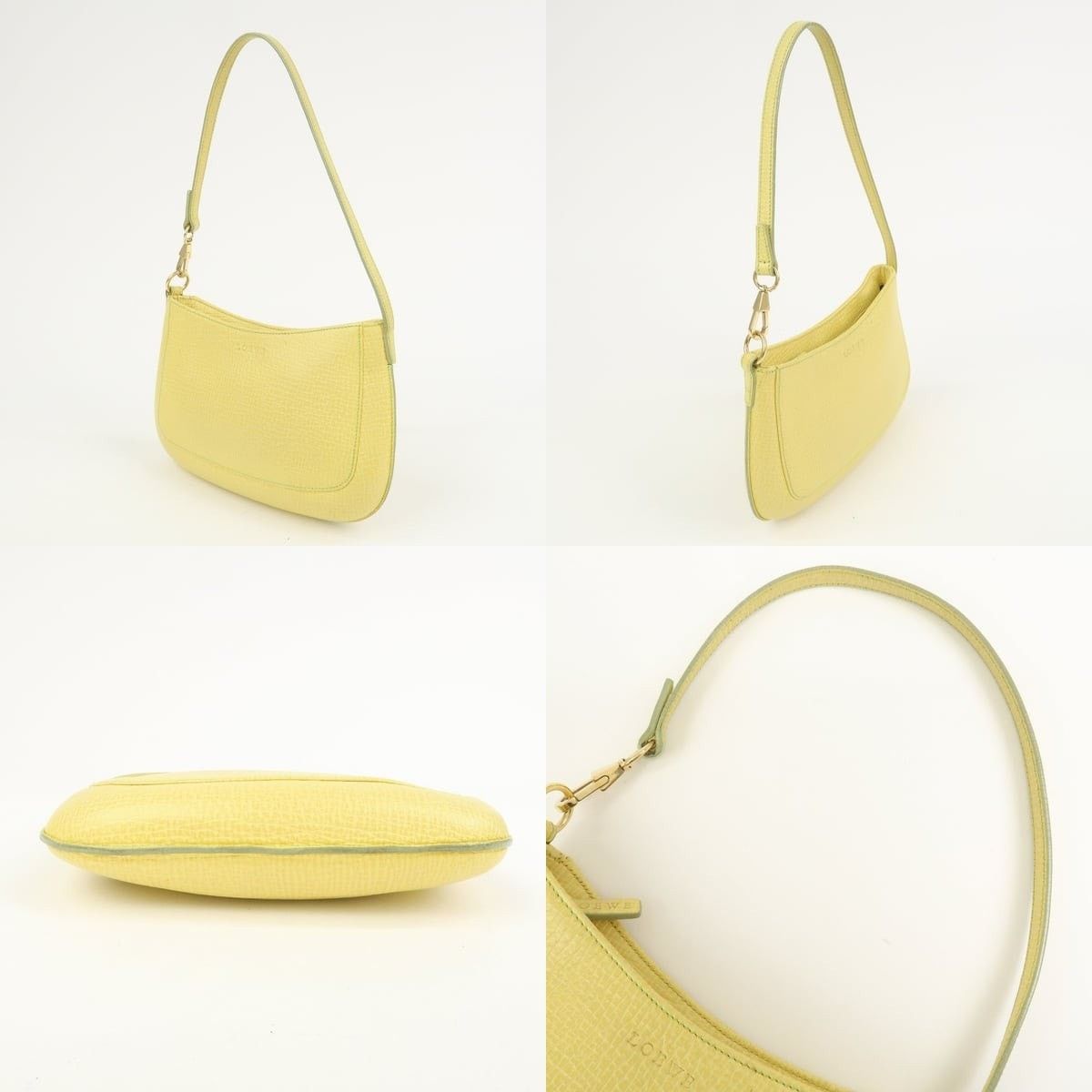 Loewe Loewe Embossed Leather Shoulder Bag Yellow Size ONE SIZE - 3 Thumbnail