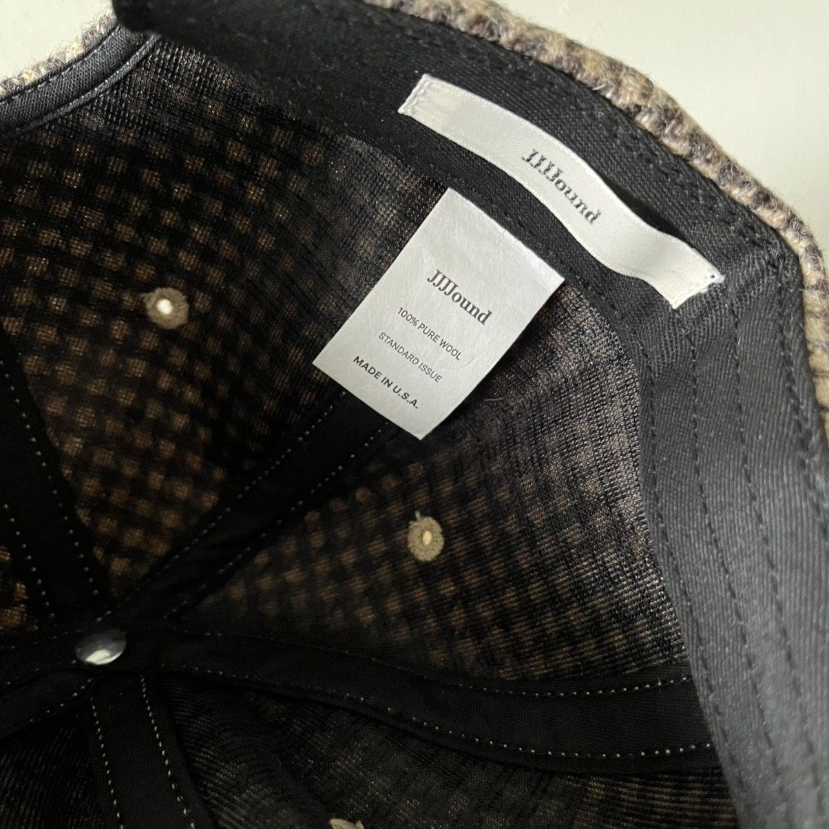 JJJJound Weekend Wool Houndstooth Hat Size ONE SIZE - 8 Thumbnail