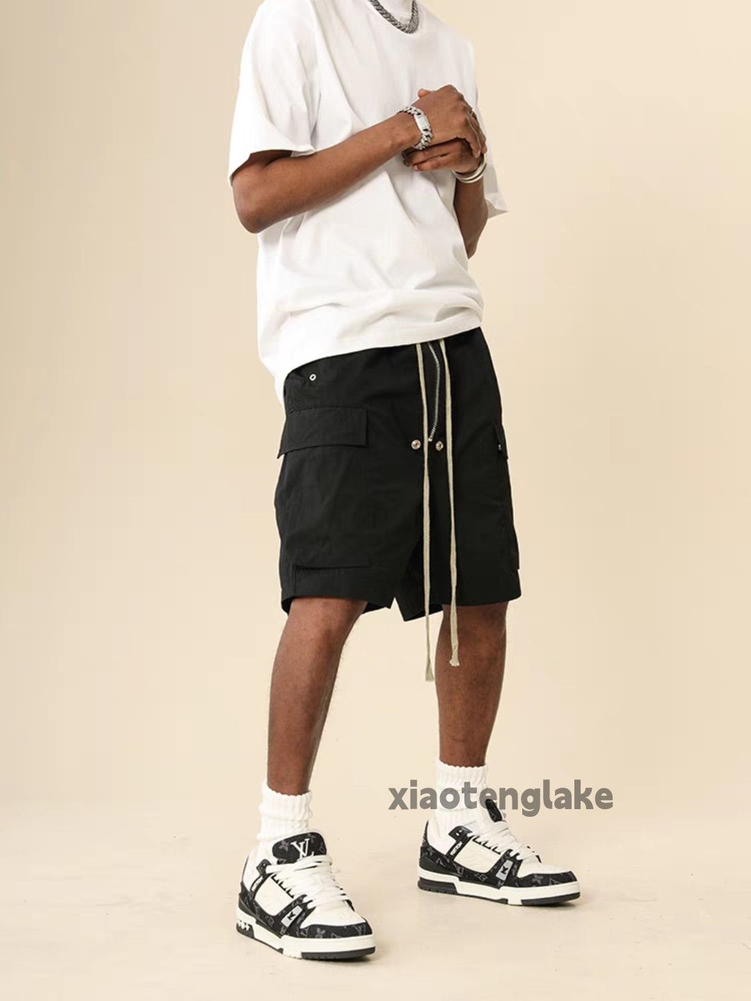 Vintage Xz loose baggy skate hiphop tactical cargo shorts Size US 34 / EU 50 - 4 Thumbnail