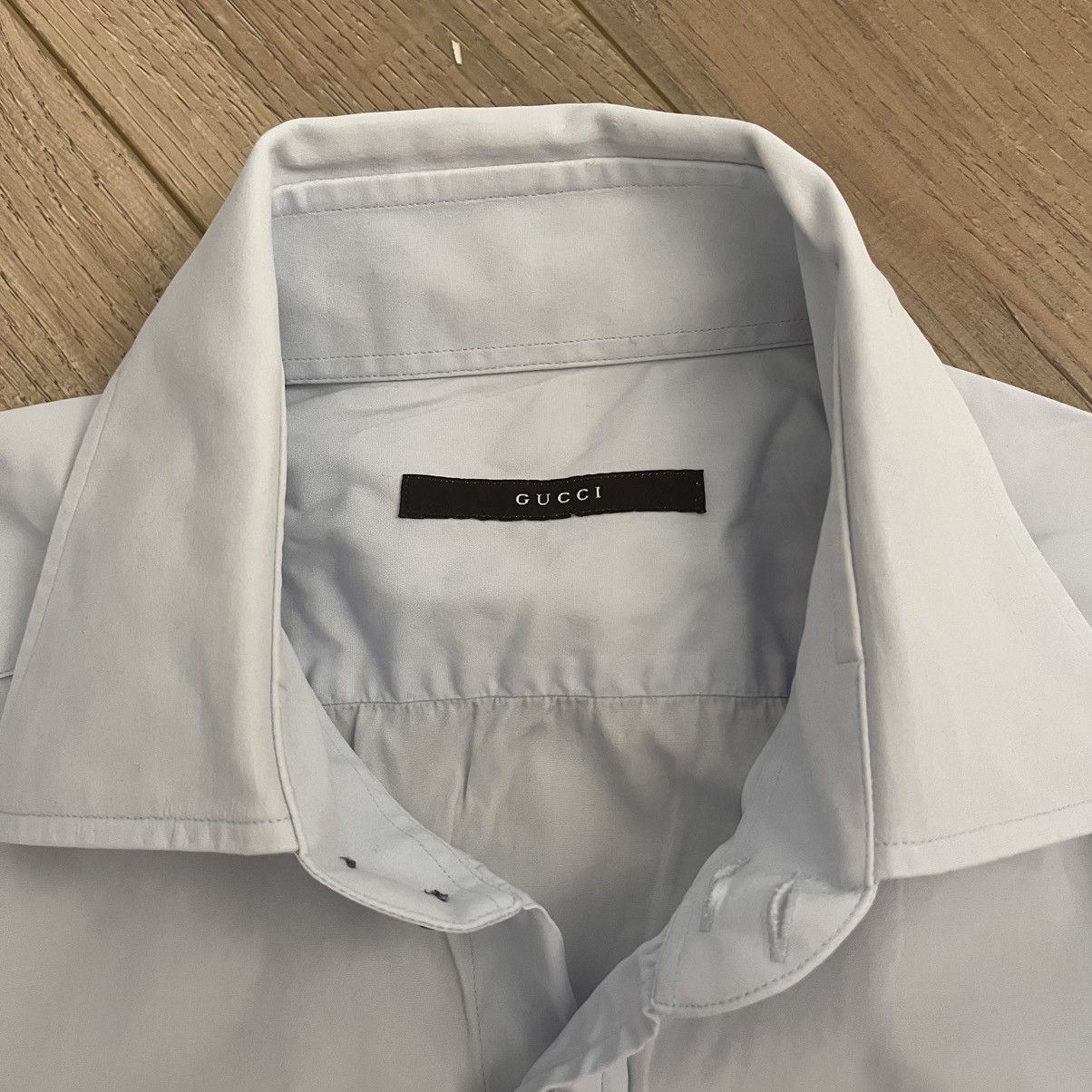 Gucci Gucci Pale Blue Dress Shirt Size US L / EU 52-54 / 3 - 5 Thumbnail