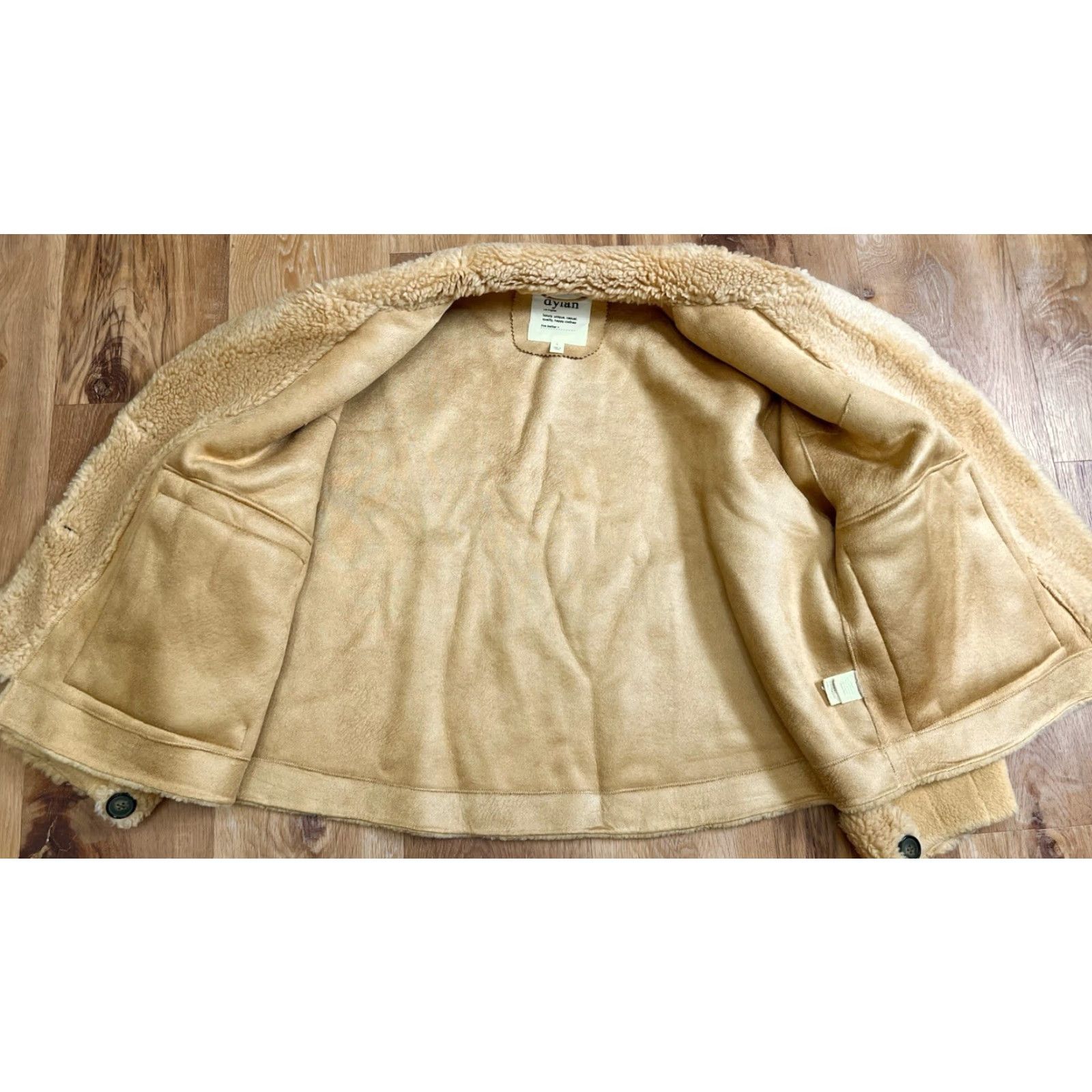 Vintage Dylan Coat Jacket Overcoat Women L Beige Polyester Faux Wool 26” 24” 20.5” Fall Winter Spring Vintage? No Size L / US 10 / IT 46 - 7 Thumbnail