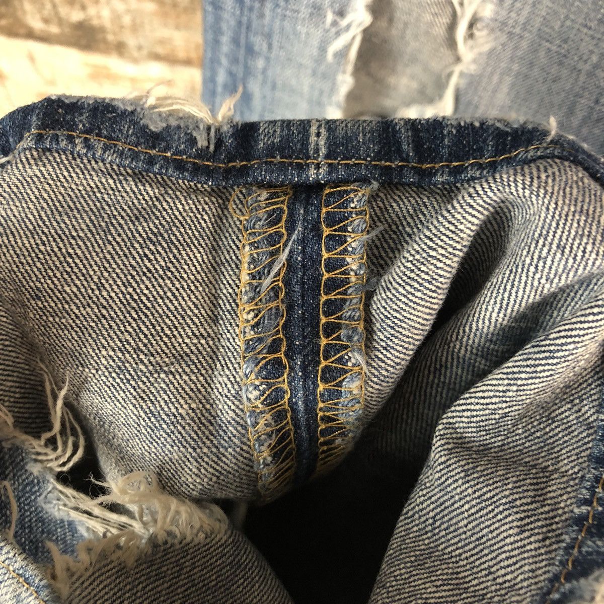 Levi's DL Levis 501 Blue ripped Distressed Denim Pants #C144 Size US 32 / EU 48 - 11 Thumbnail