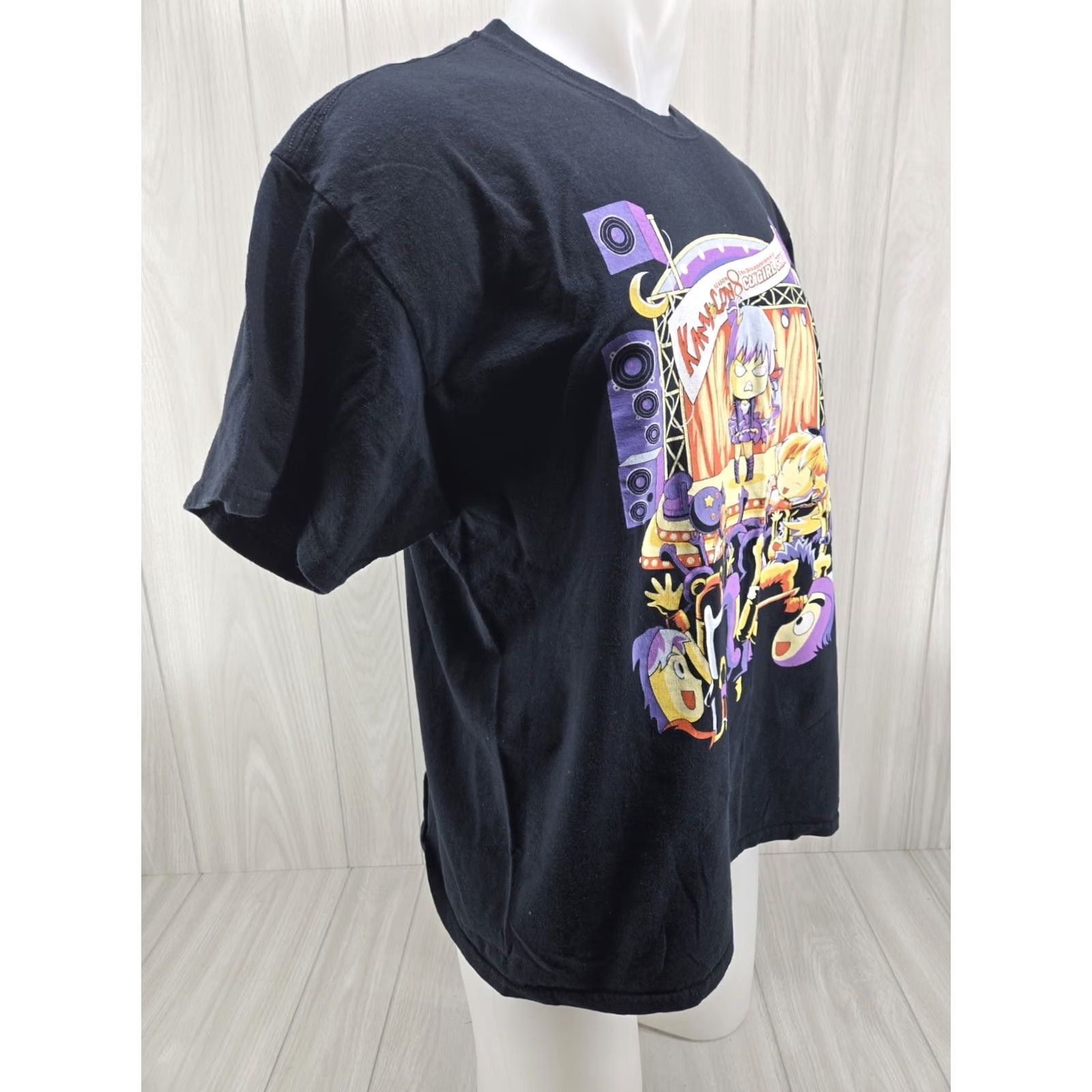Gildan VINTAGE Kami Con Birmingham Alabama Anime Graphic T-Shirt XL Men Black Cotton Logo Short Sleeve Crew Neck Kami Con 90s Theme Convention UFO Spaceship Size US XL / EU 56 / 4 - 6 Thumbnail