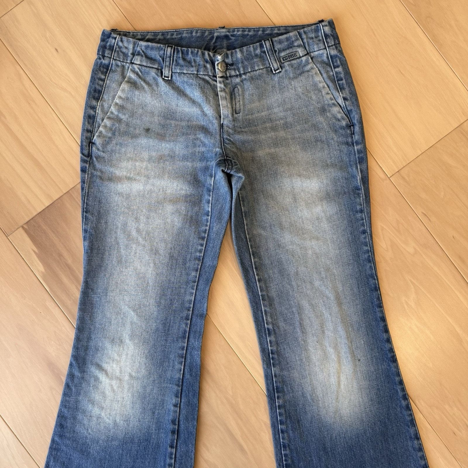 Diesel × Vintage Diesel Flare Jeans Women's 28 Blue Y2K Glam Boho Party Size 28" / US 6 / IT 42 - 3 Thumbnail