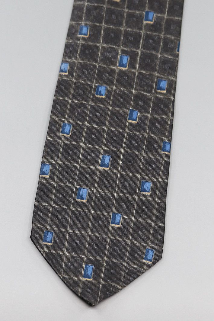 Hugo Boss Vintage Hugo Boss Silk Tie – Abstract Blue Square Pattern Size ONE SIZE - 1 Thumbnail