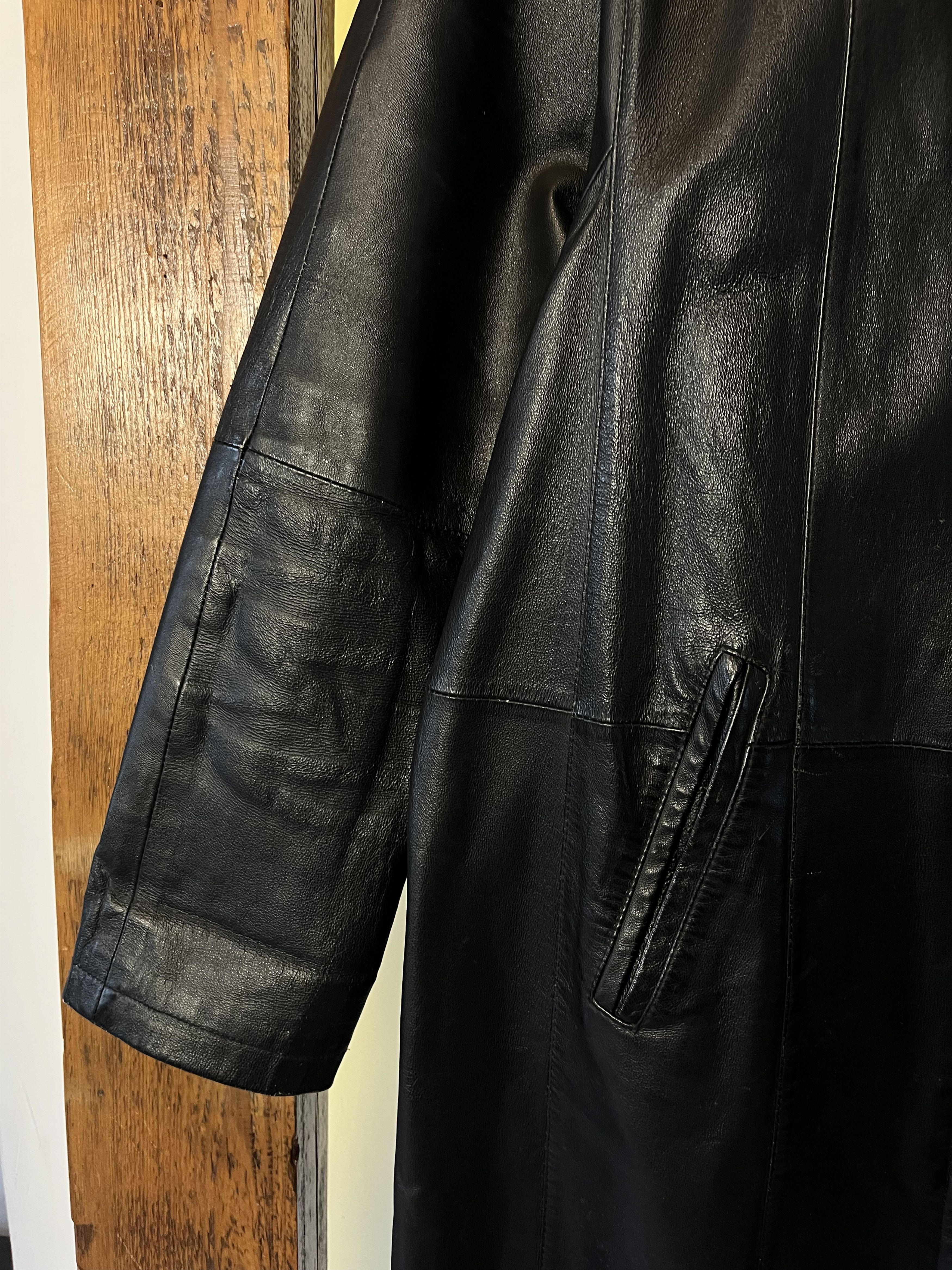 Genuine Leather × Japanese Brand × Vintage Y2K Genuine Long Leather Coat Matrix Space Cowboy Vibe Size US L / EU 52-54 / 3 - 4 Thumbnail