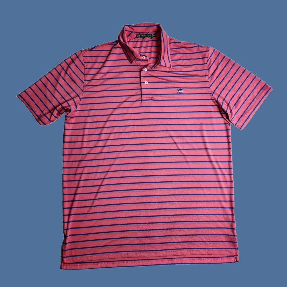 Southern Tide Southern Tide Polo Shirt Men's XL Blue Pink Striped Golf Preppy Stretch Size US XXL / EU 58 / 5 - 1 Thumbnail