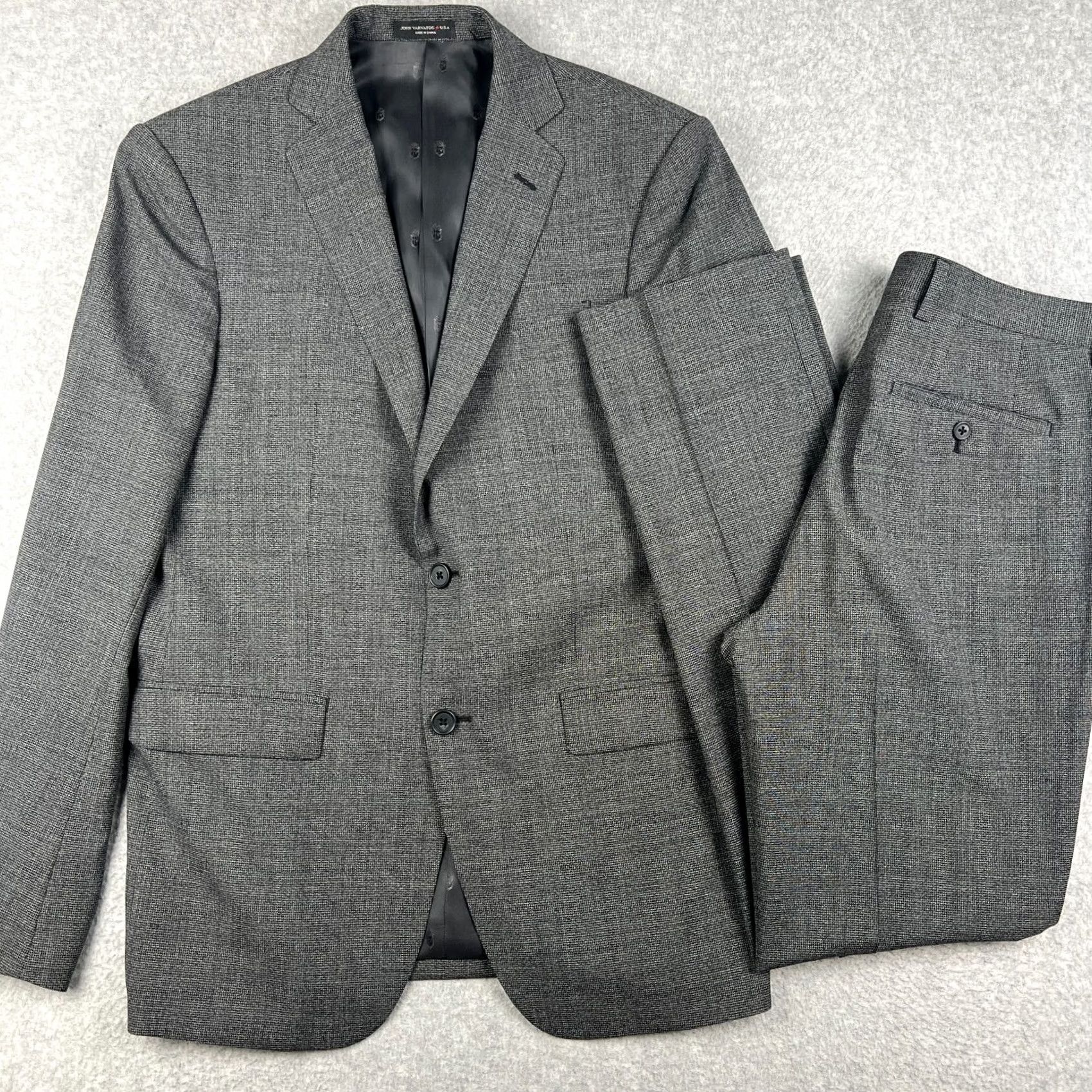 John Varvatos John Varvatos Suit Coat Blazer Pants Set 38R Mens 31x31 Grey Wool Size 38R - 2 Thumbnail