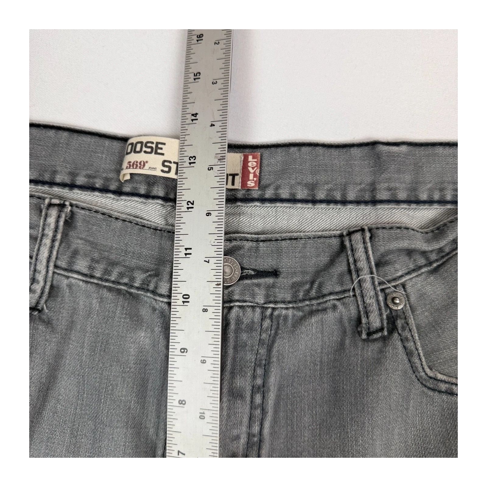 Levi's Levis 569 Loose Straight Jeans Mens 38x30 Grey Wash Denim Ba Size US 38 / EU 54 - 4 Thumbnail