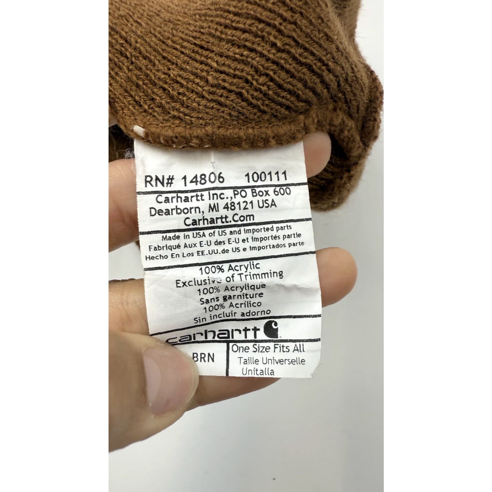 Carhartt Carhartt Hat Brown Acrylic Patch One Size Mens USA Workwear Outdoor Size ONE SIZE - 2 Thumbnail