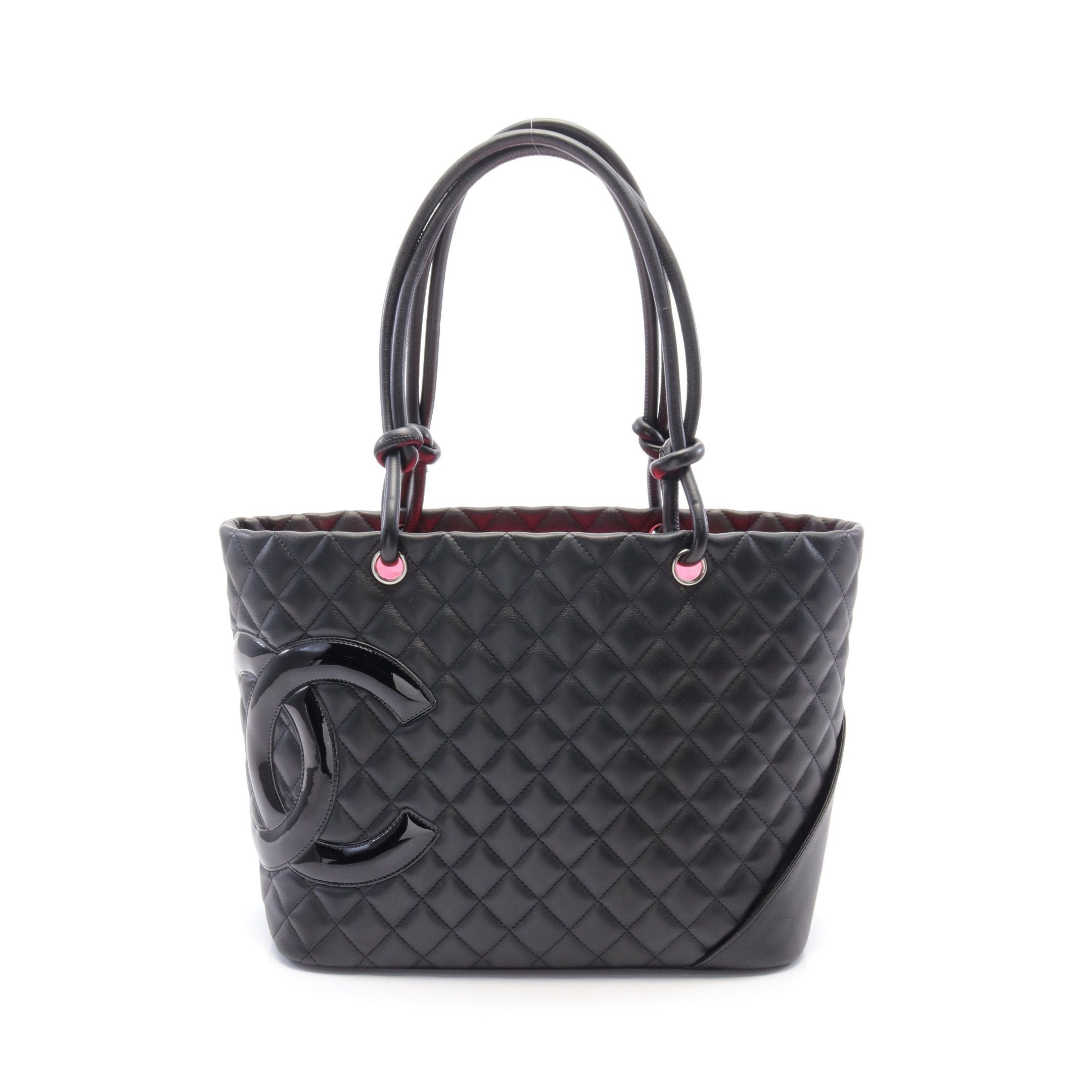 Chanel Chanel Cambon Line Large Shoulder Bag Tote Leather Black Silver Hardware Size ONE SIZE - 1 Thumbnail