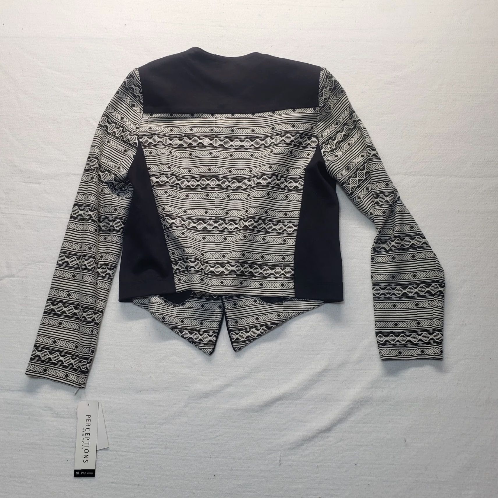 Vintage NEW Perceptions Cardigan Sweater Coat Women Adult 10 Gray Black Cotton Polyester Spandex Sweater Womens 90s? Size L / US 10 / IT 46 - 8 Thumbnail