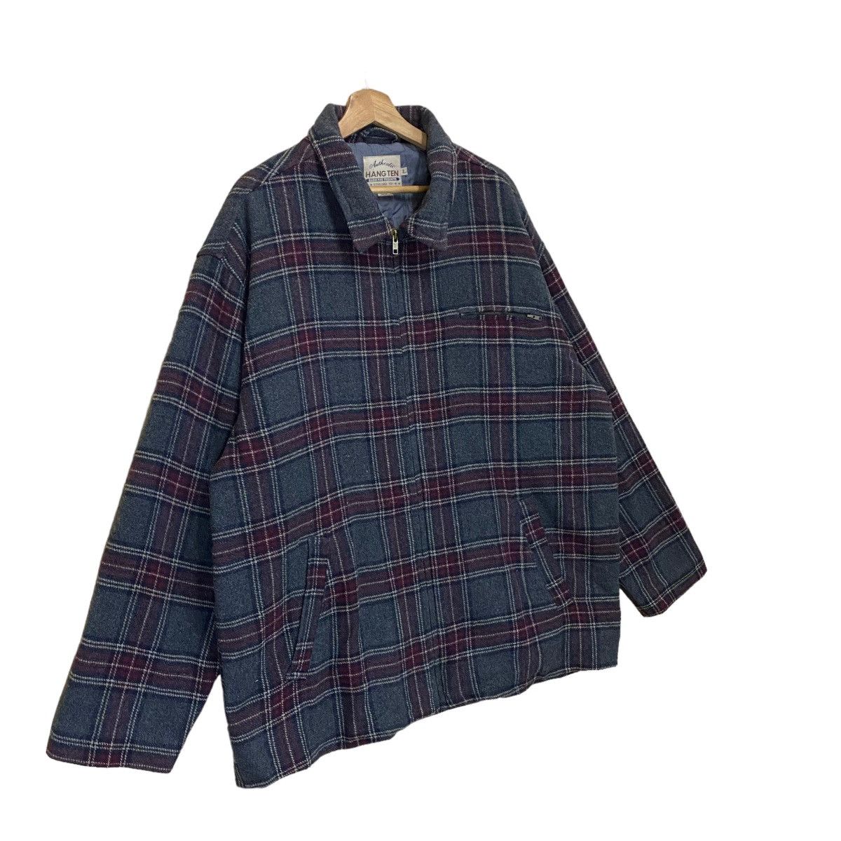Japanese Brand Vintage 90s Hang Ten Fabric From Italy Zipper Jacket Size XL Size US XL / EU 56 / 4 - 2 Thumbnail