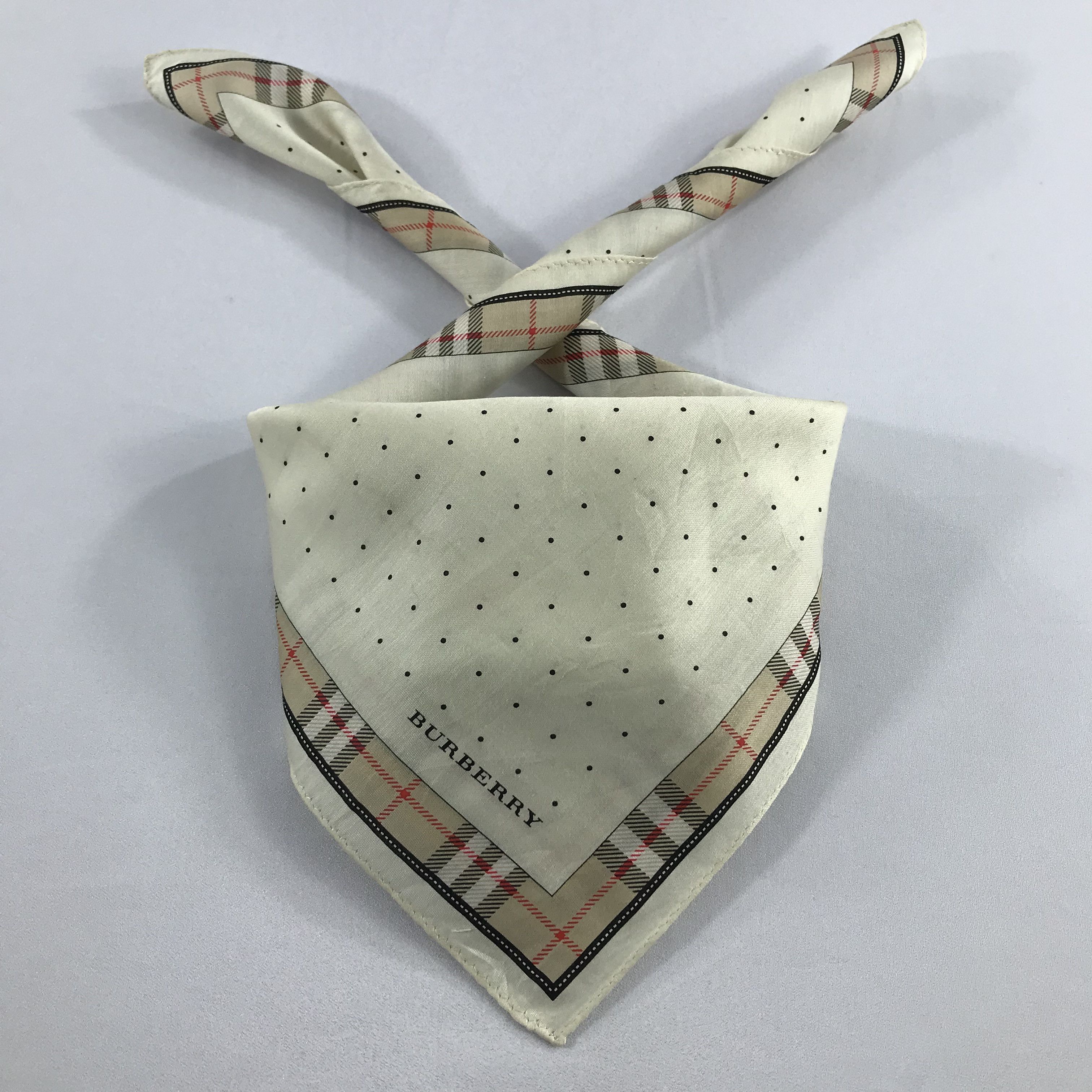 Burberry × Vintage Burberry Bandana / Handkerchief / Neckerchief - S2126 Size ONE SIZE - 3 Thumbnail