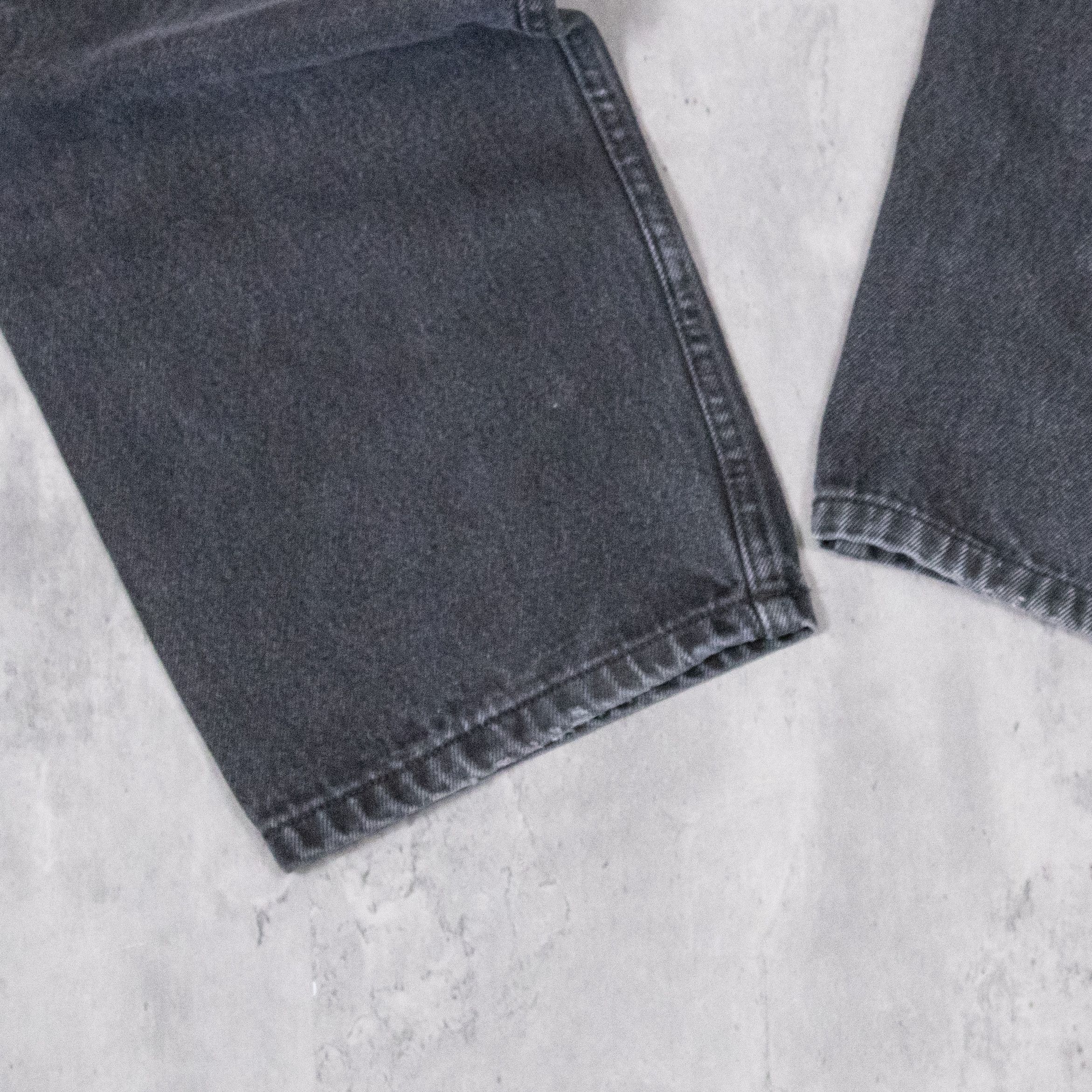 Japanese Brand Vintage 1990's Baggy Relax Fit Slim Black Denim Jeans Pant's Size US 35 - 13 Thumbnail