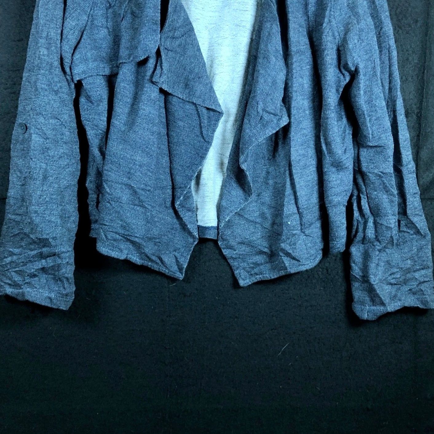 Vintage Dolman Womens Jacket Blue Open Front Long Sleeve Waterfall Casual Medium Jacket Size M / US 6-8 / IT 42-44 - 3 Thumbnail