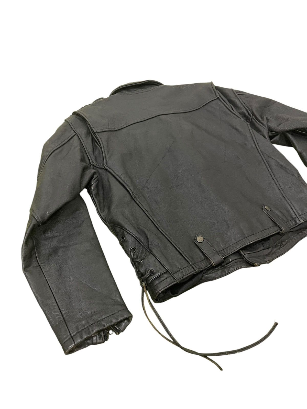 Kadoya Vtg Kadoya Akira Leather Jacket Cowhide Double Collar 2🟦 Size US L / EU 52-54 / 3 - 16 Thumbnail