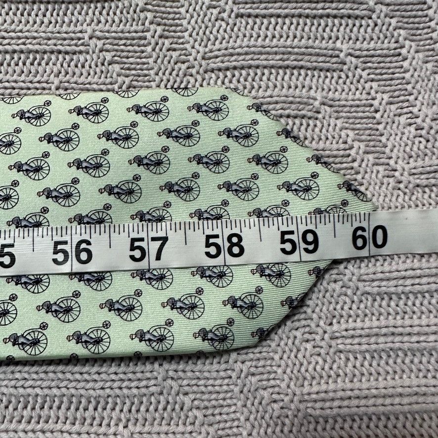 Other London tie green bicycle print novelty silk tie Size ONE SIZE - 5 Thumbnail