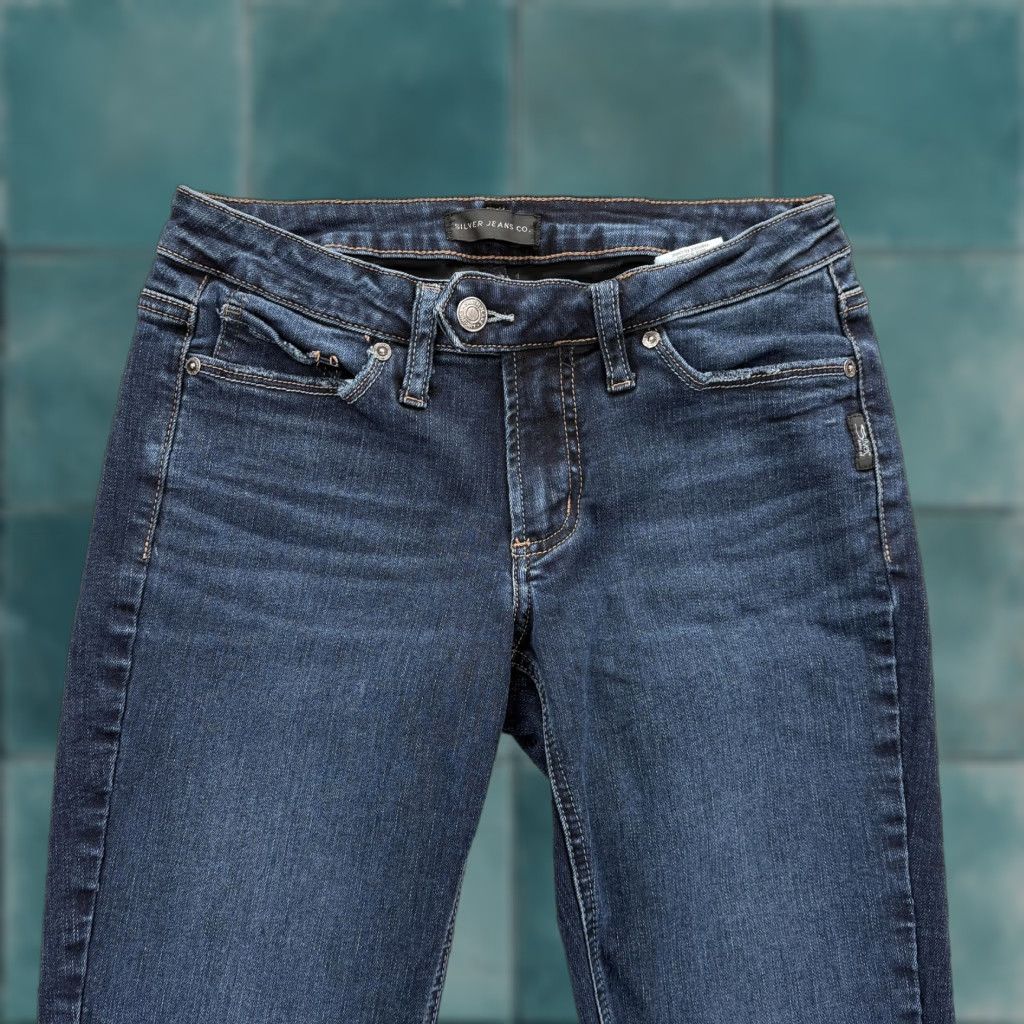 Silver Jeans Co. Silver Jeans Tuesday Slim Boot Womens 27x31 Blue Dark Wash Bootcut Stretch Y2K Jeans Size 27" / US 4 / IT 40 - 1 Thumbnail